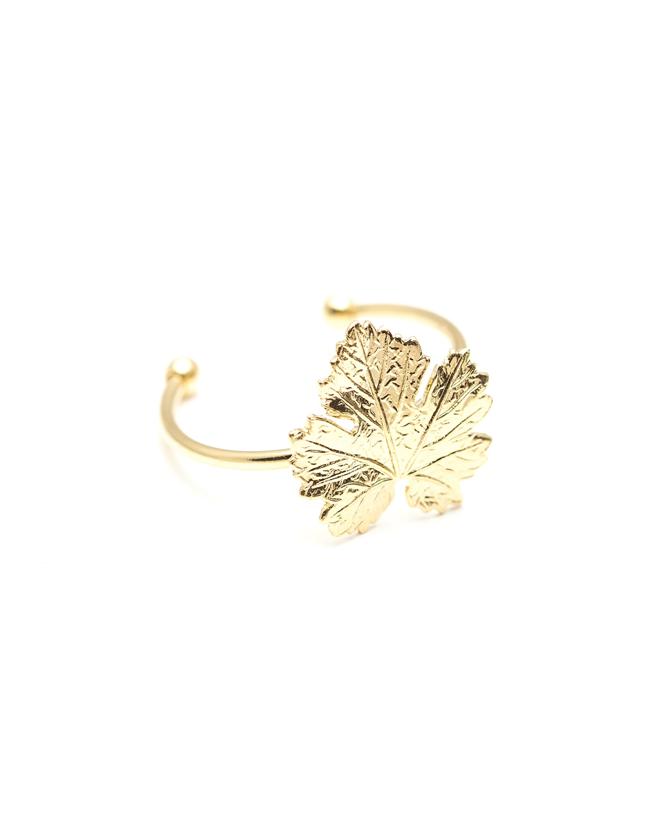 Gold-plated leaf ring GoldenMONSIEUR SIMONE