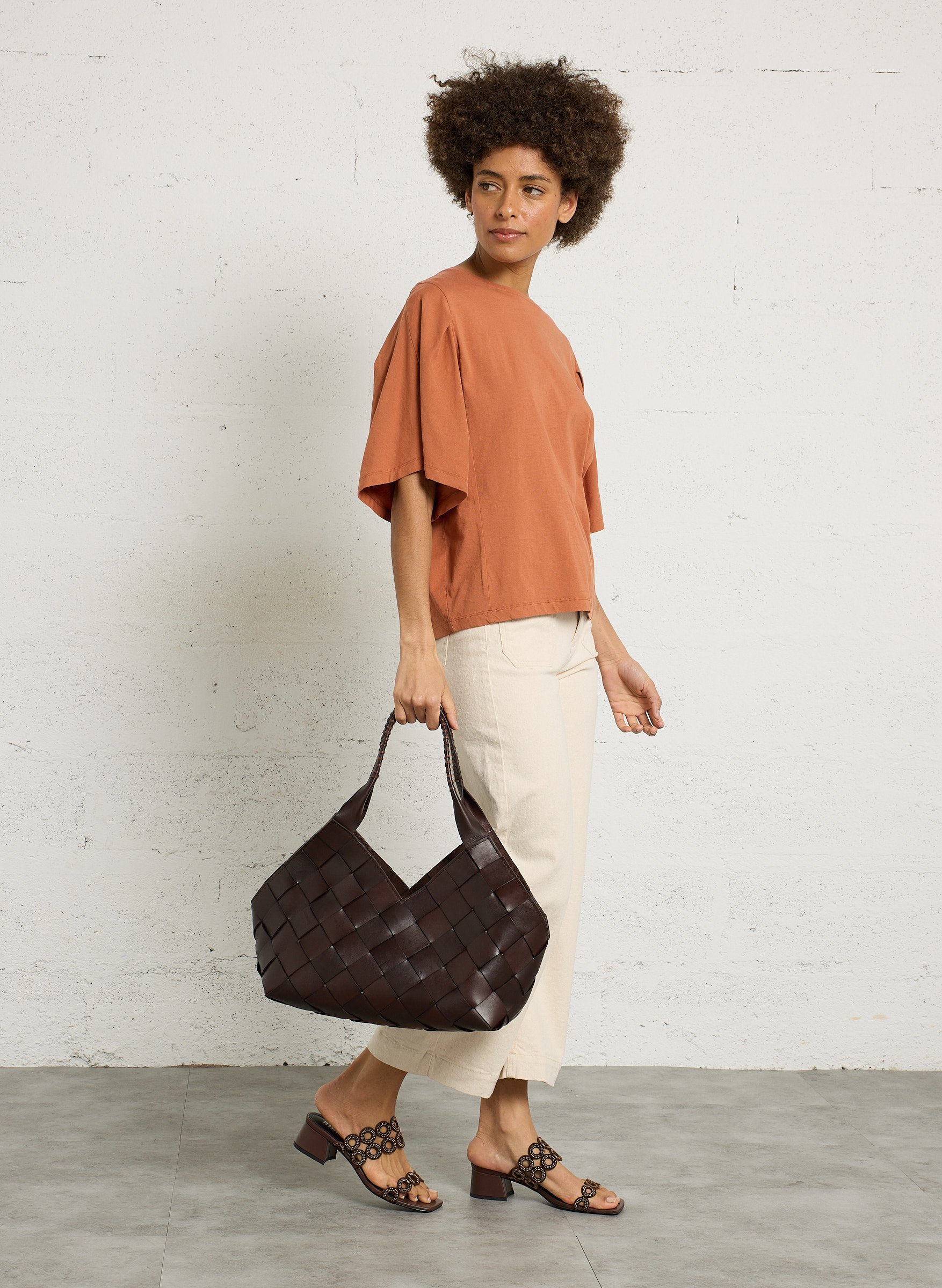 Sac à main en cuir DRAGON DIFFUSION Marron