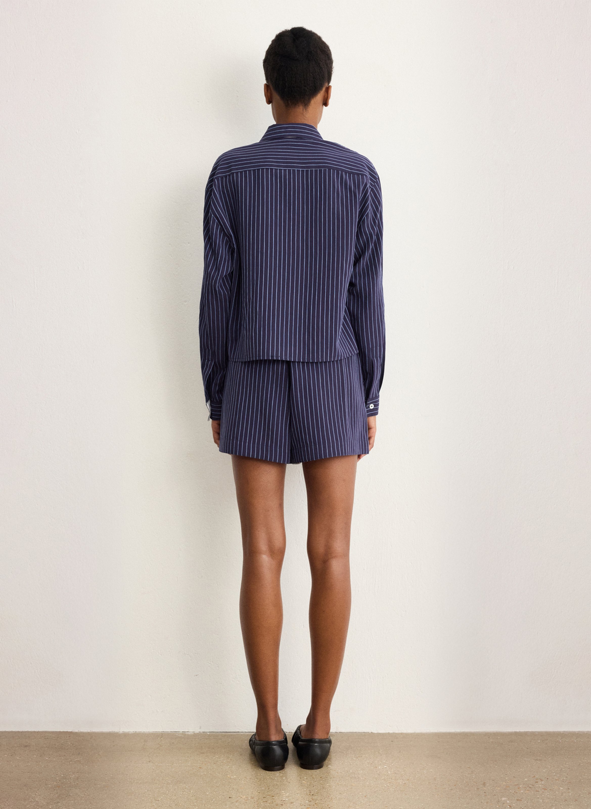 Straight striped shirt with classic collar PABLO Blue