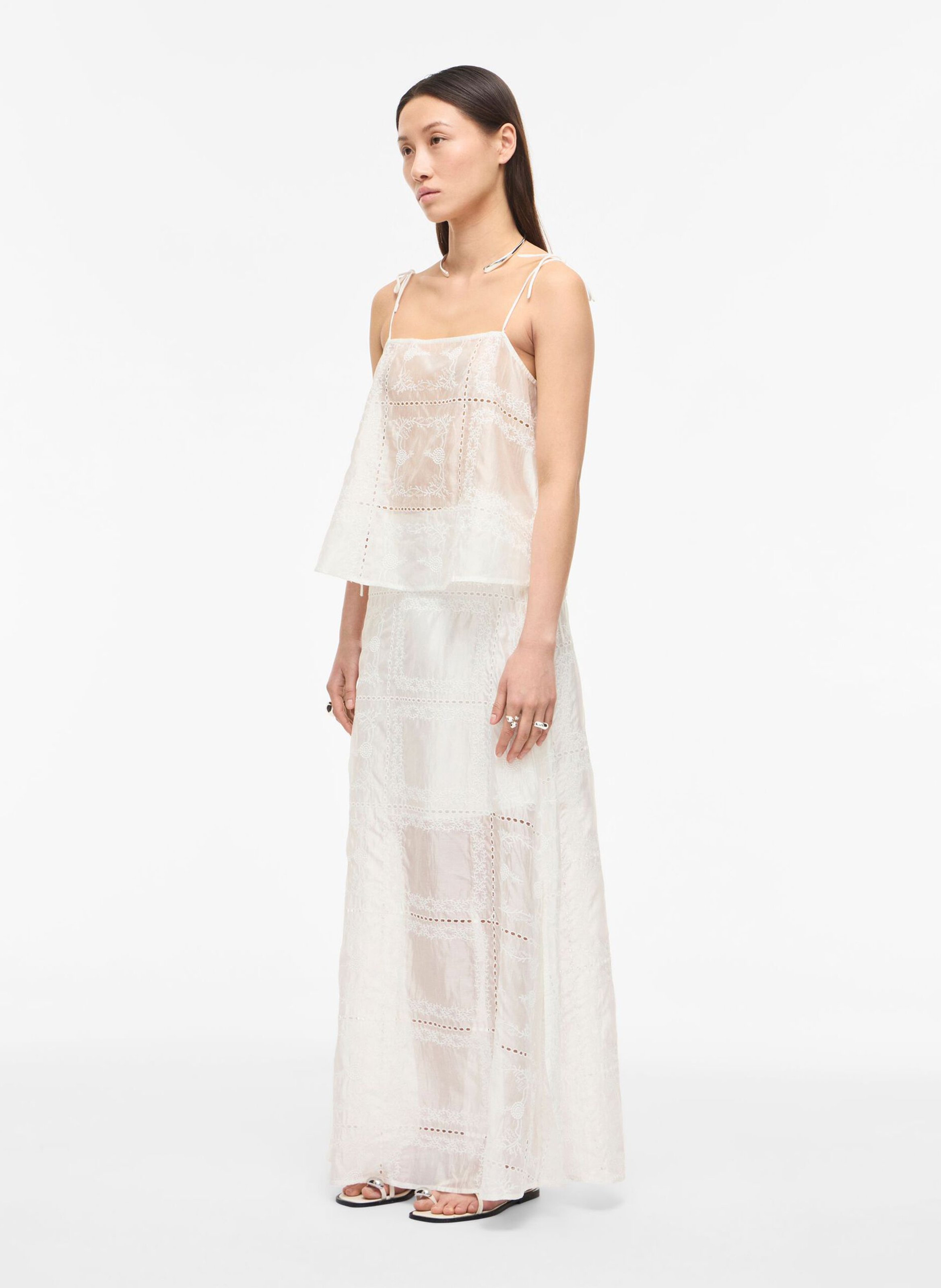 Langer, bestickter Rock  ROUGE EDIT Beige