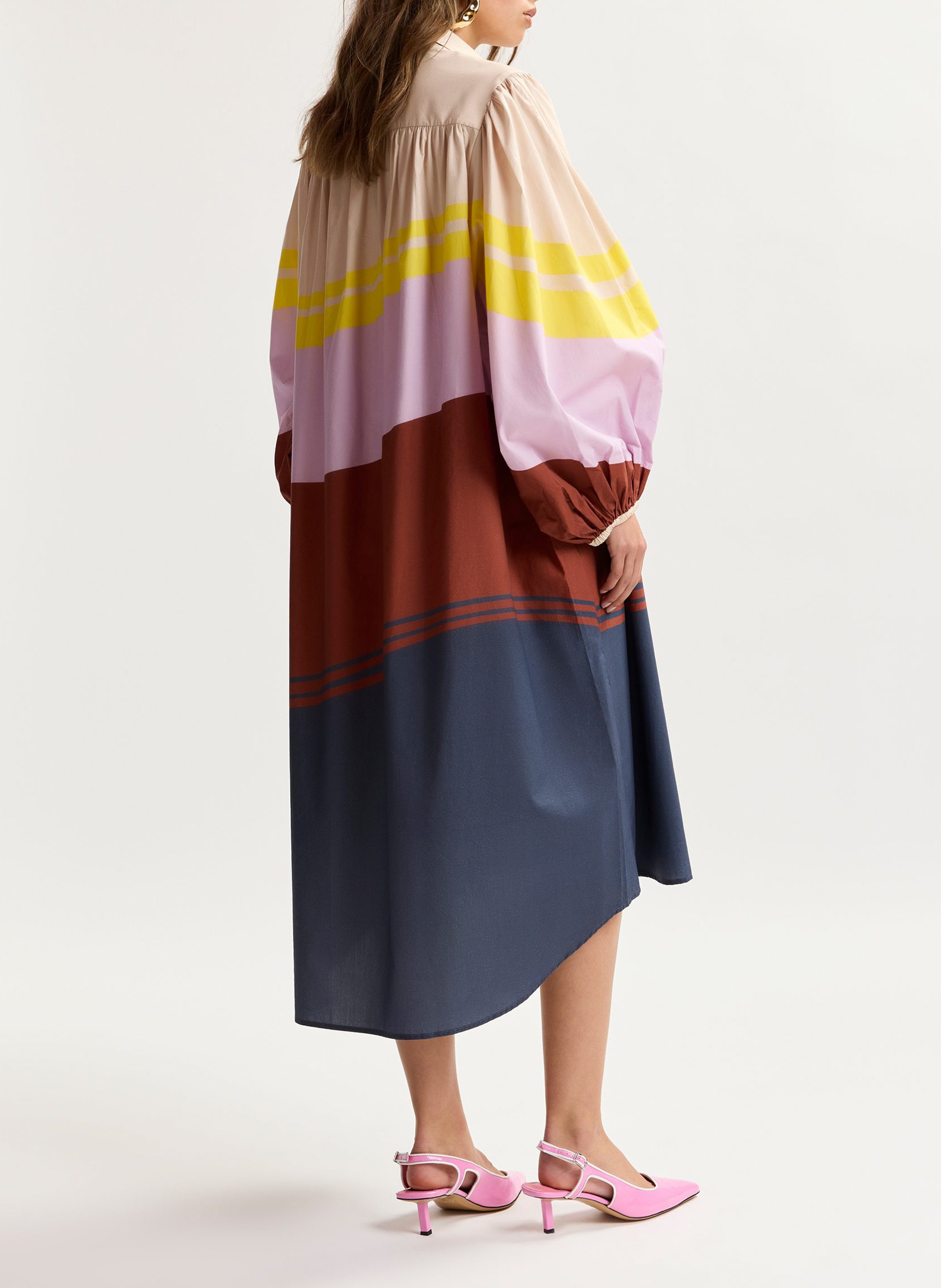 Robe midi col classique en coton ESSENTIEL ANTWERP Multicolore