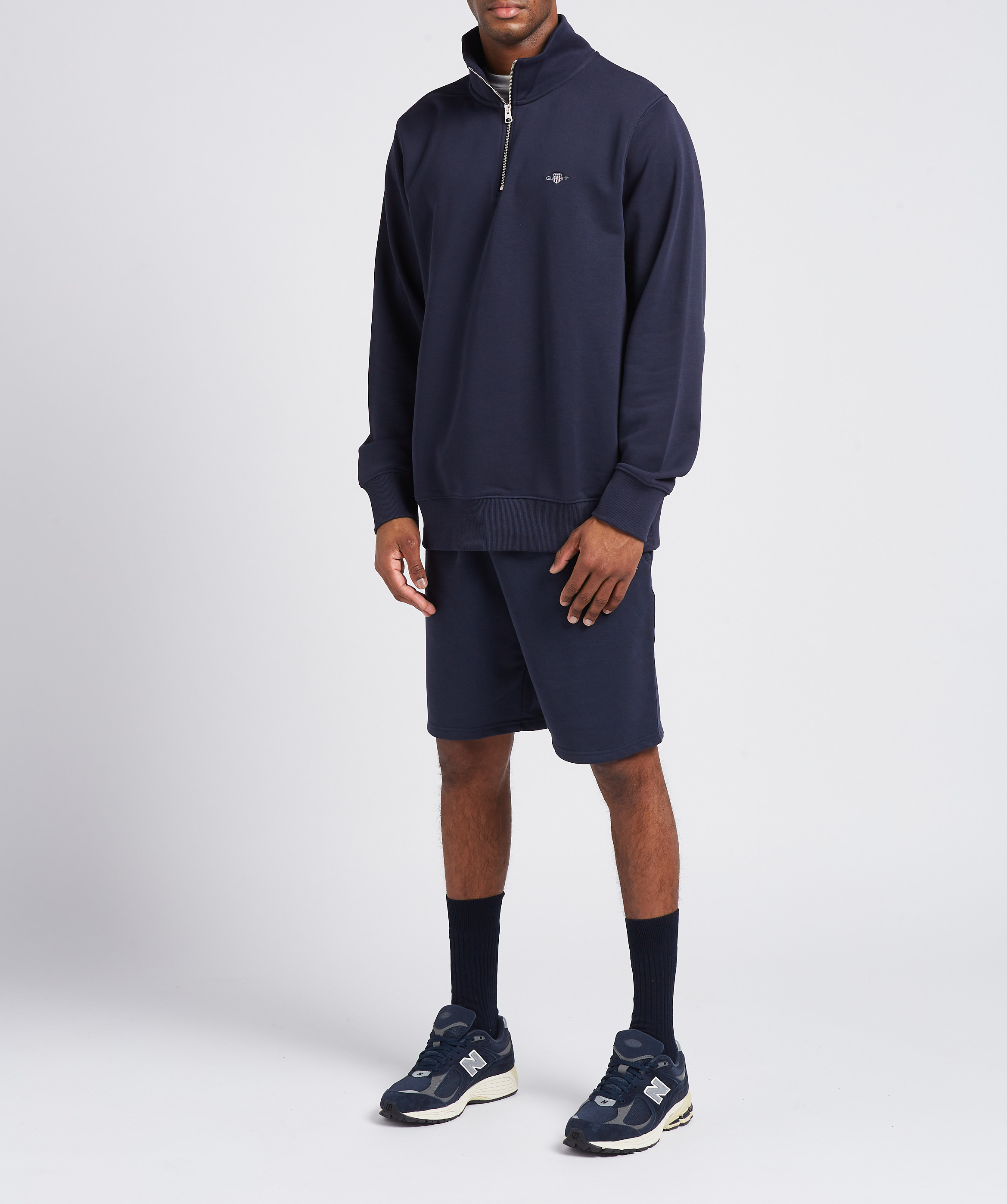 Trui van katoenmix met ritsje GANT Blauw