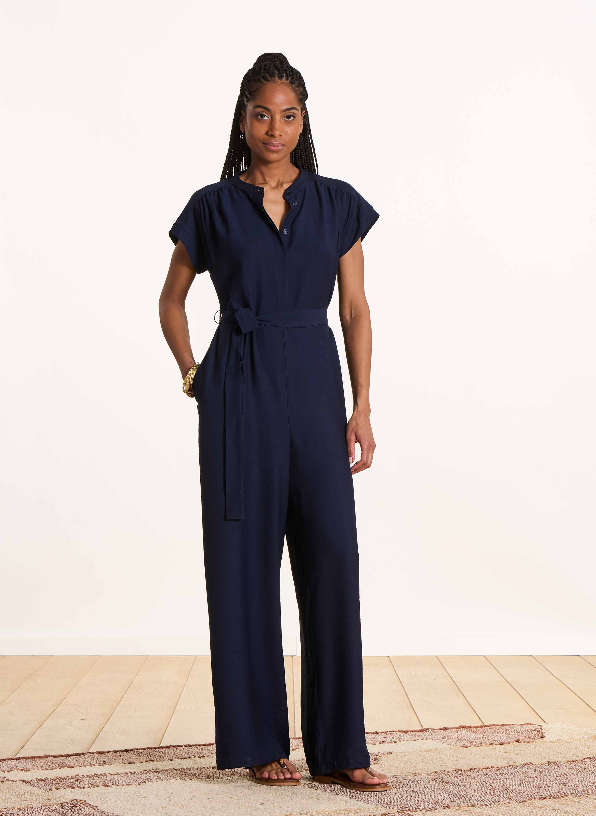 Combinaison droite col rond LA FEE MARABOUTEE Bleu