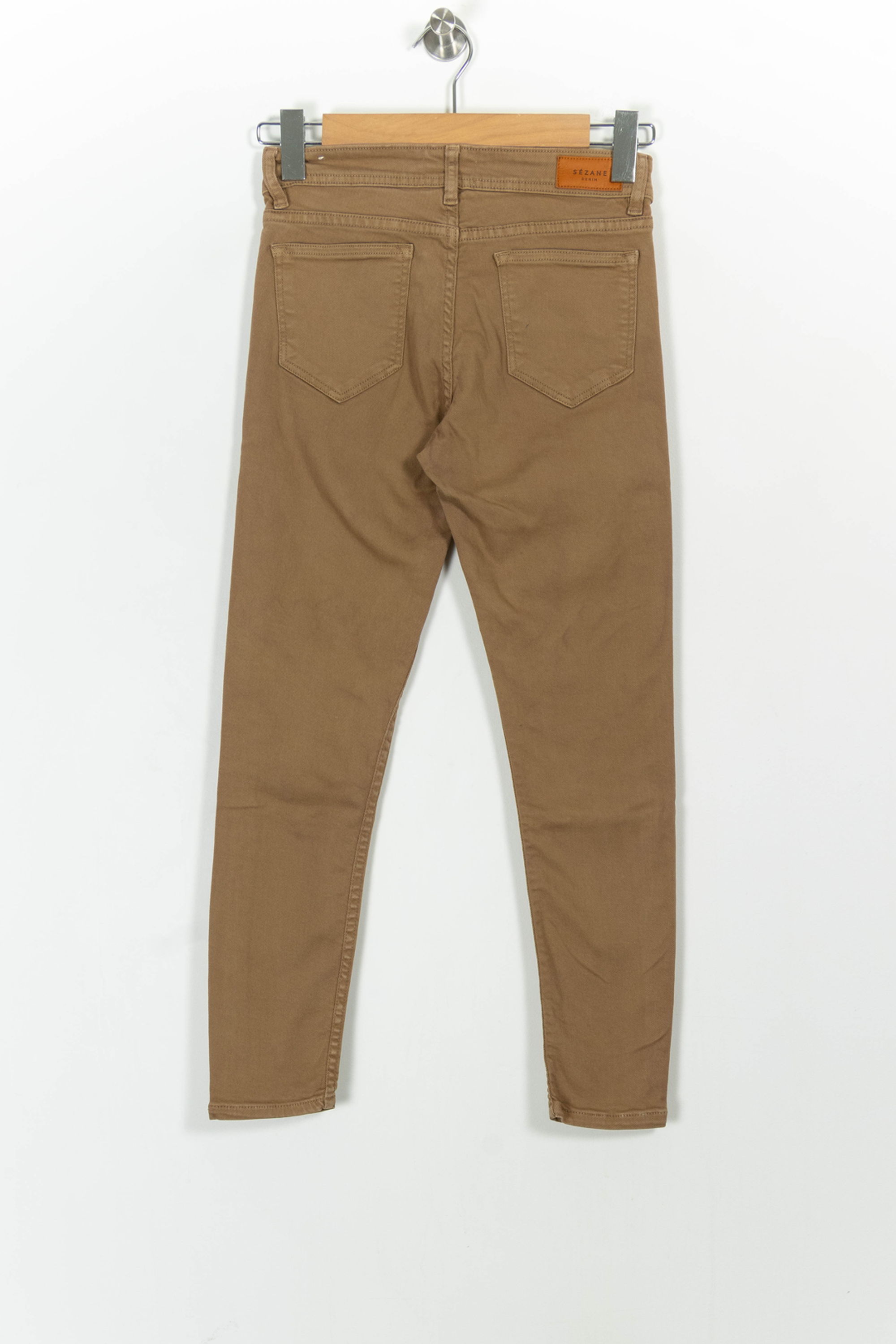 Cropped slim jeans with studs SEZANE - Seconde main Beige