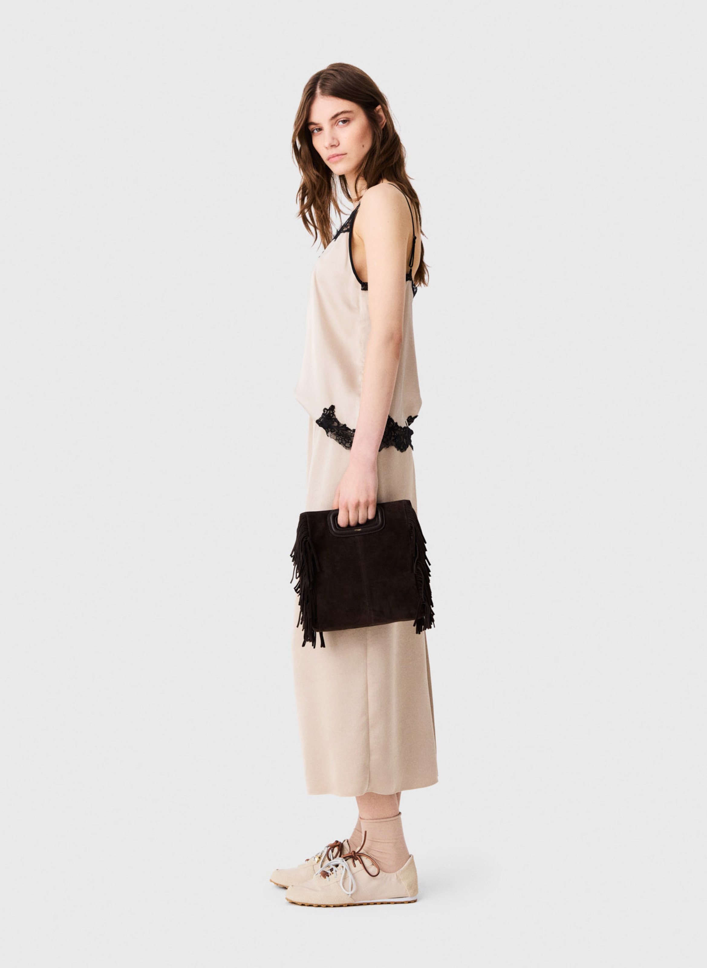 Lange, rechte rok MAJE Beige