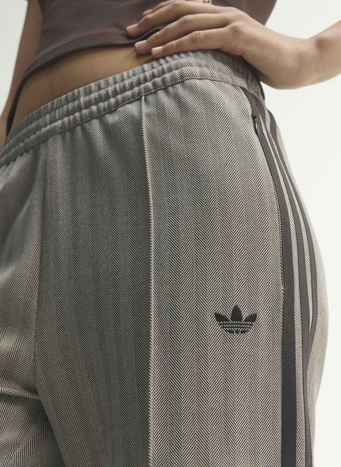 Chevron Knit Sweatpants ADIDAS Brown