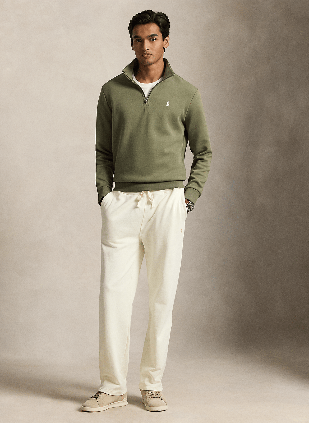 Sweatshirt aus Baumwoll-Mix mit Stehkragen POLO RALPH LAUREN Grun