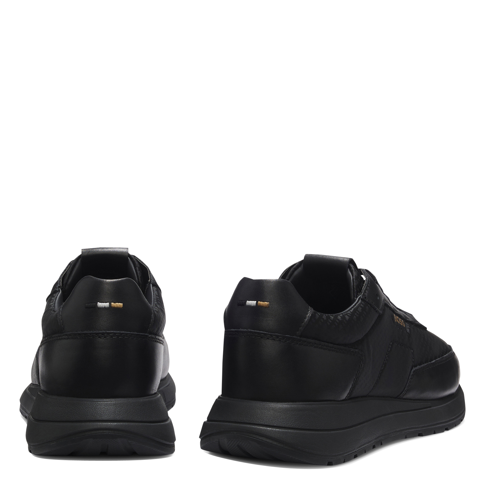 Lace-up leather trainers BOSS Black