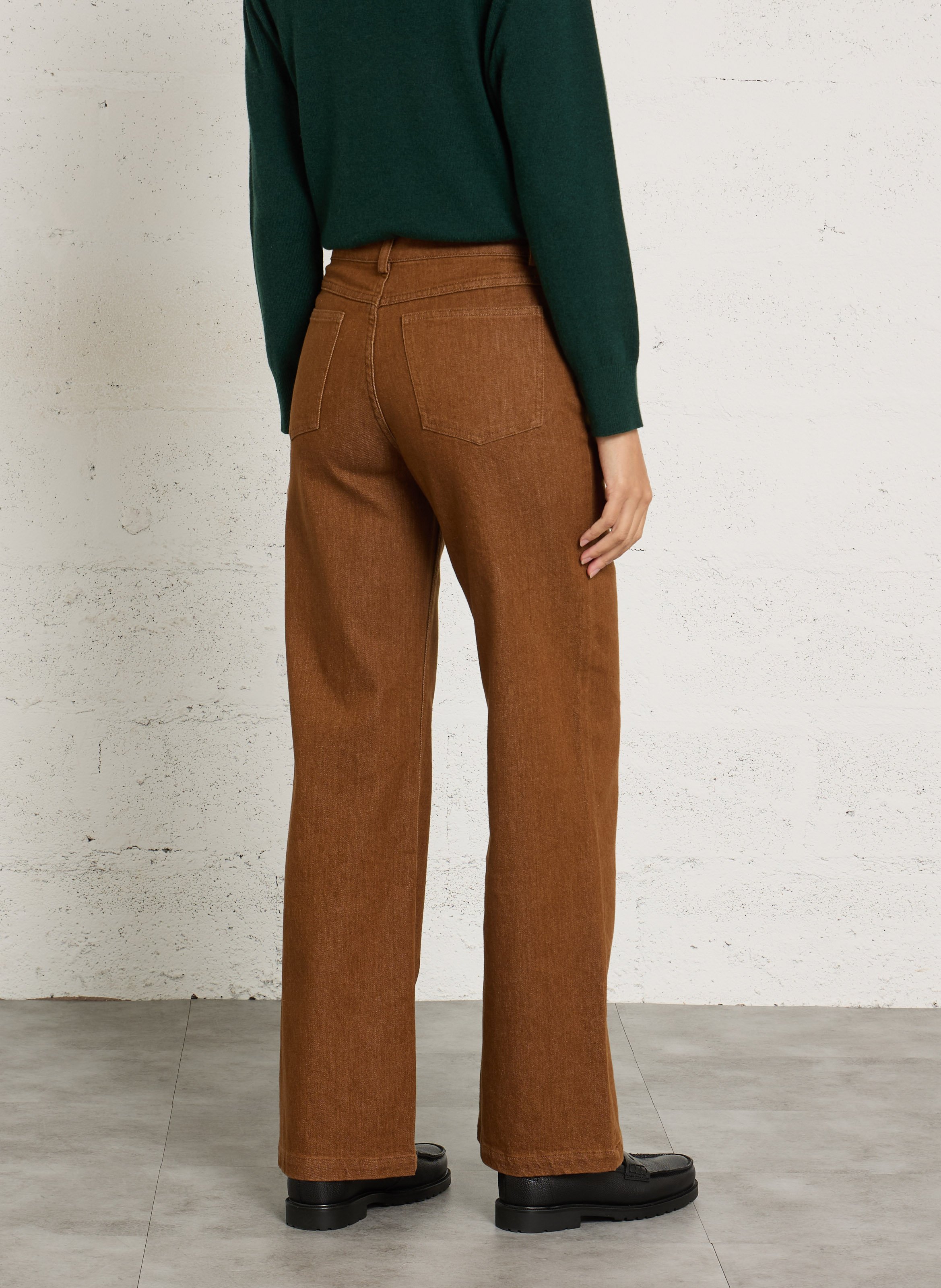 Jean droit en coton mélangé NICE THINGS Marron