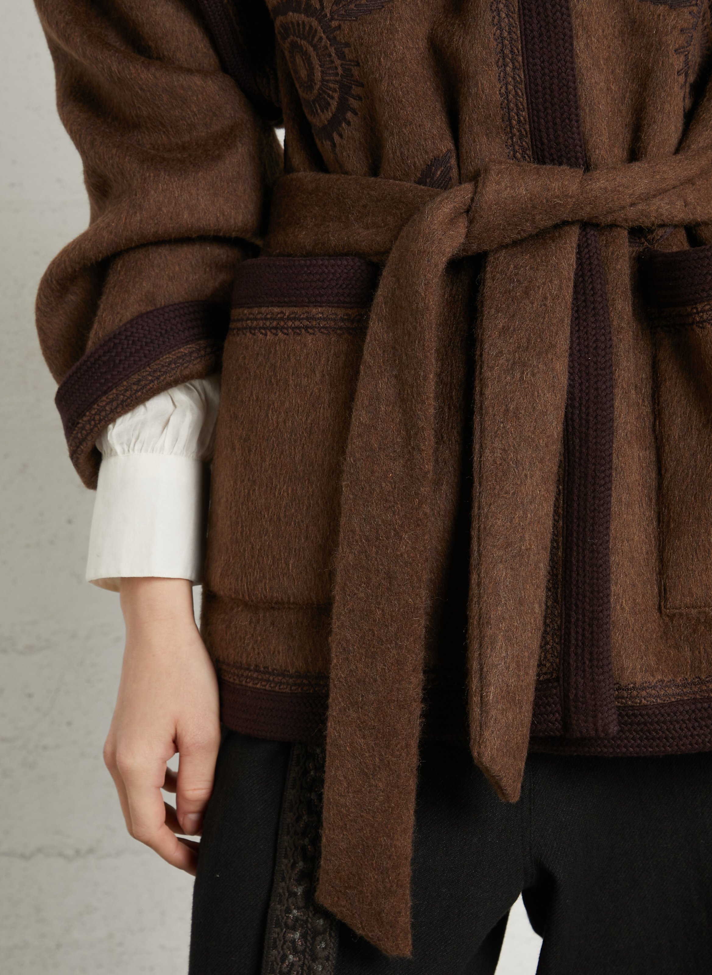 Mantel im Kimono-Stil aus Wollmischung ANTIK BATIK Braun