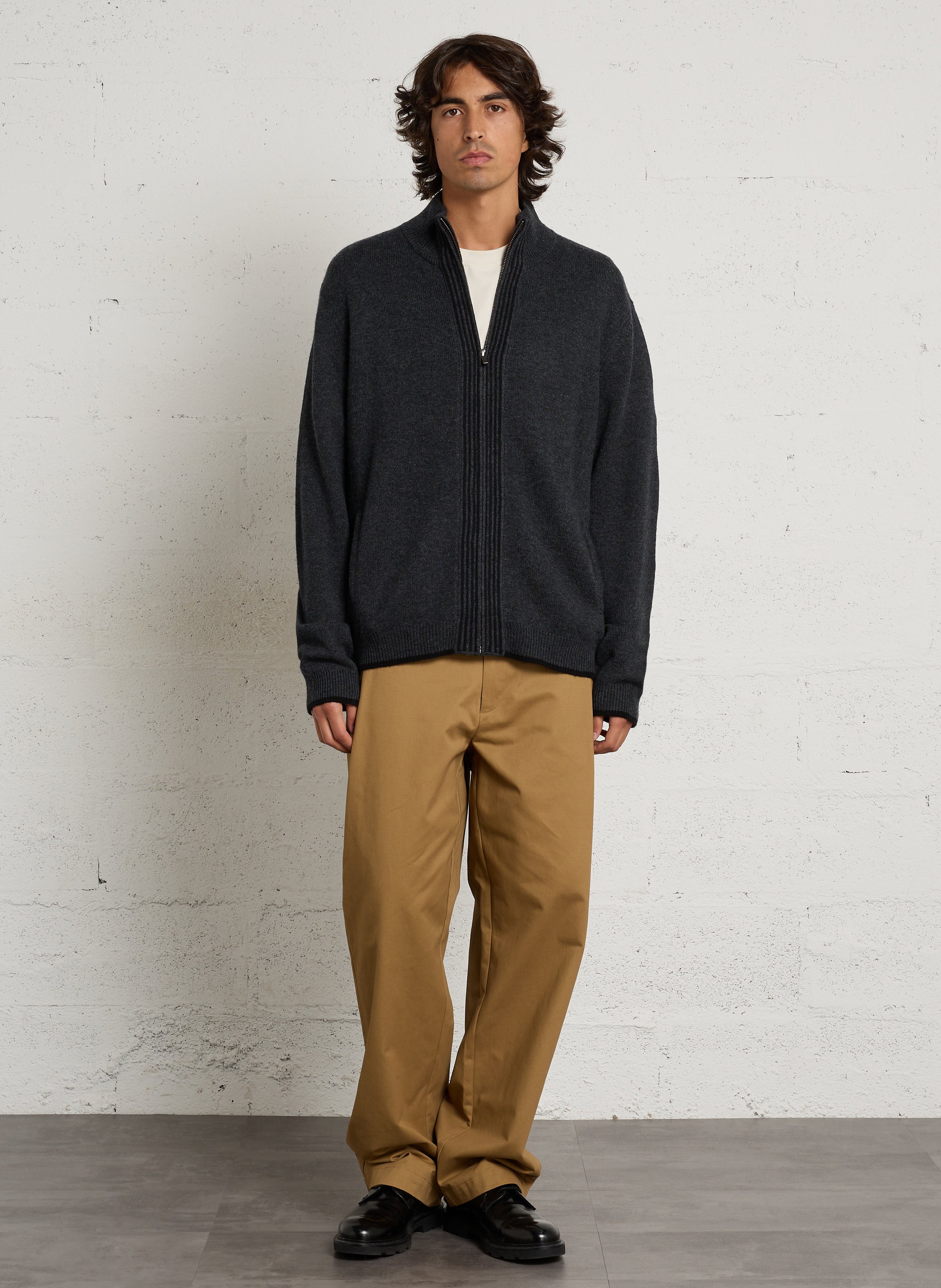Pantalon droit en coton MINIMUM Marron