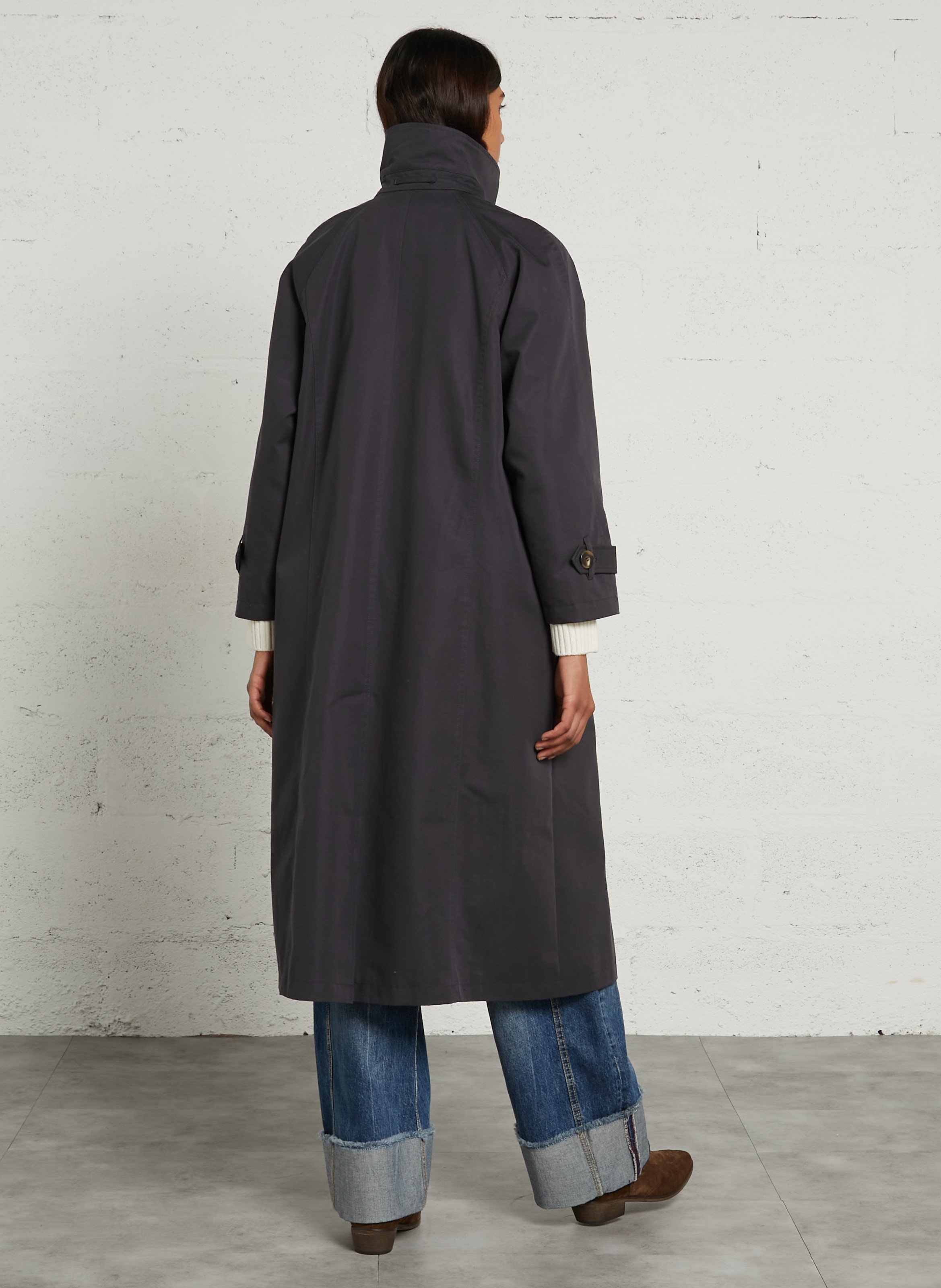 Trench ample en coton mélangé  HOD PARIS Noir