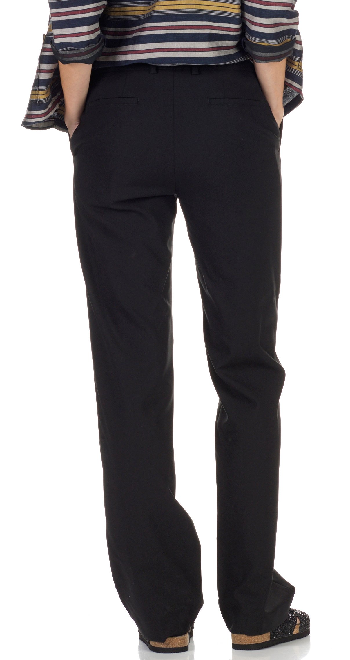 Rechte pantalon van wol Quesito SWILDENS Zwart