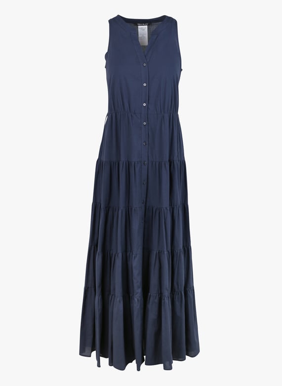 Abito lungo collo serafino in cotone Blu Pennyblack Donna