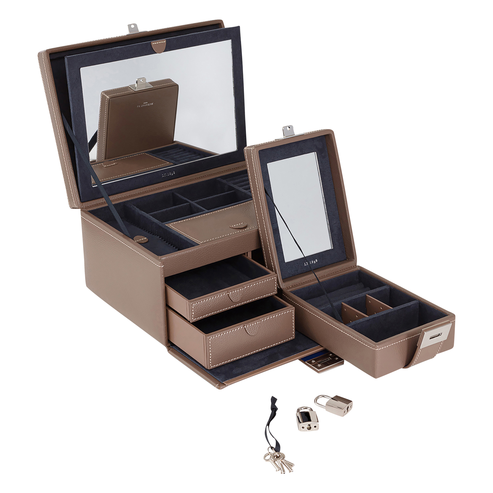 Boîte à bijoux en cuir LE TANNEUR Marron