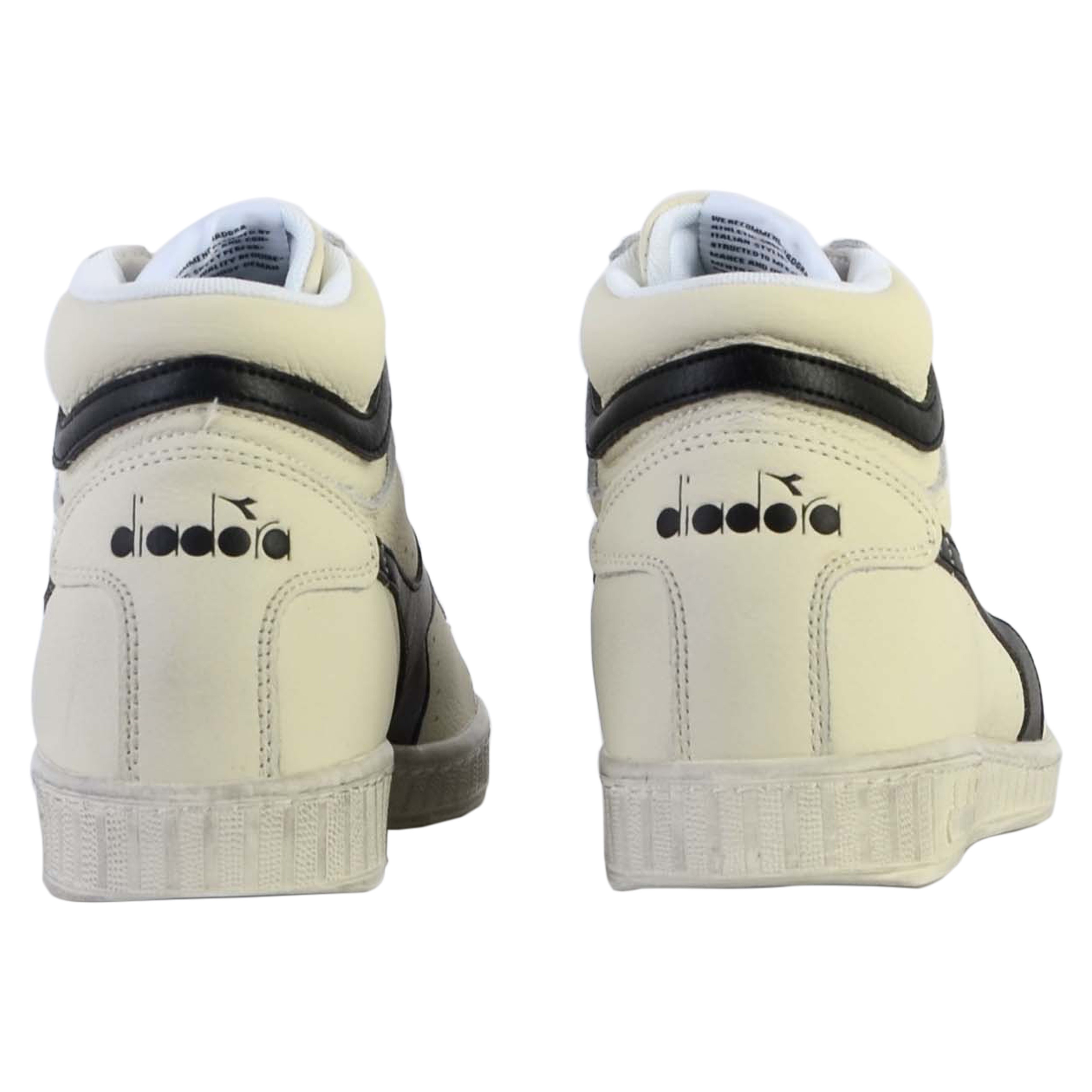 Lace-up leather sneakers game l high waxed DIADORA White