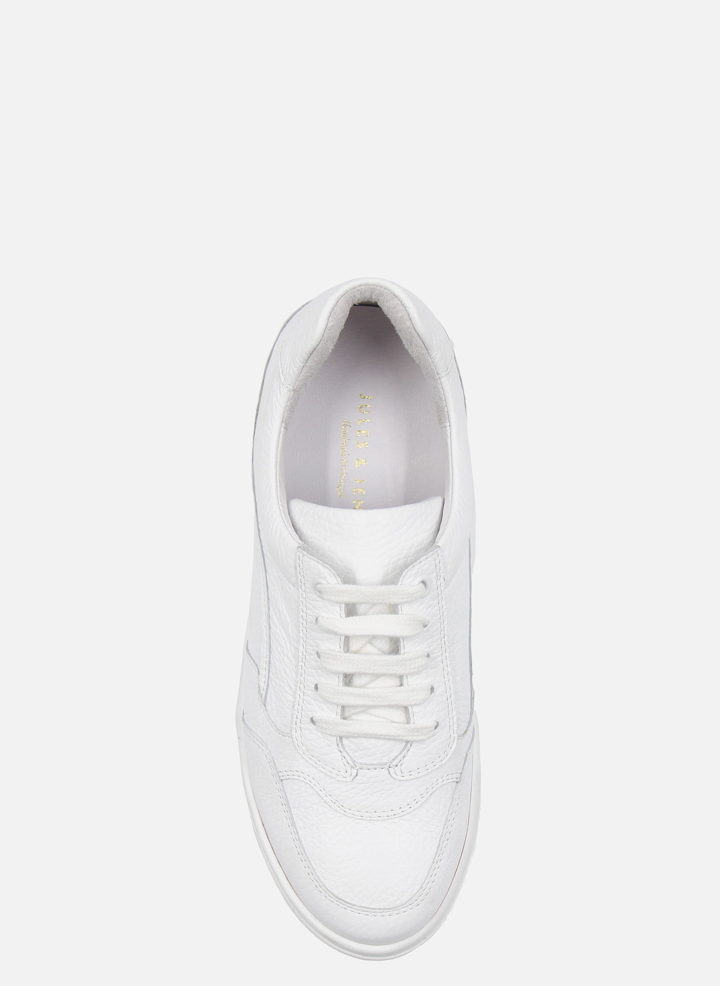 Vintage grained leather sneakers White