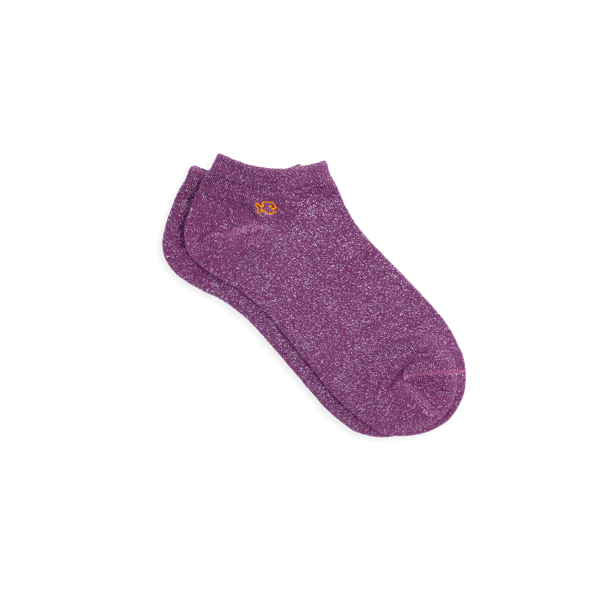 Sequined combed cotton ankle socks BILLYBELT Purple