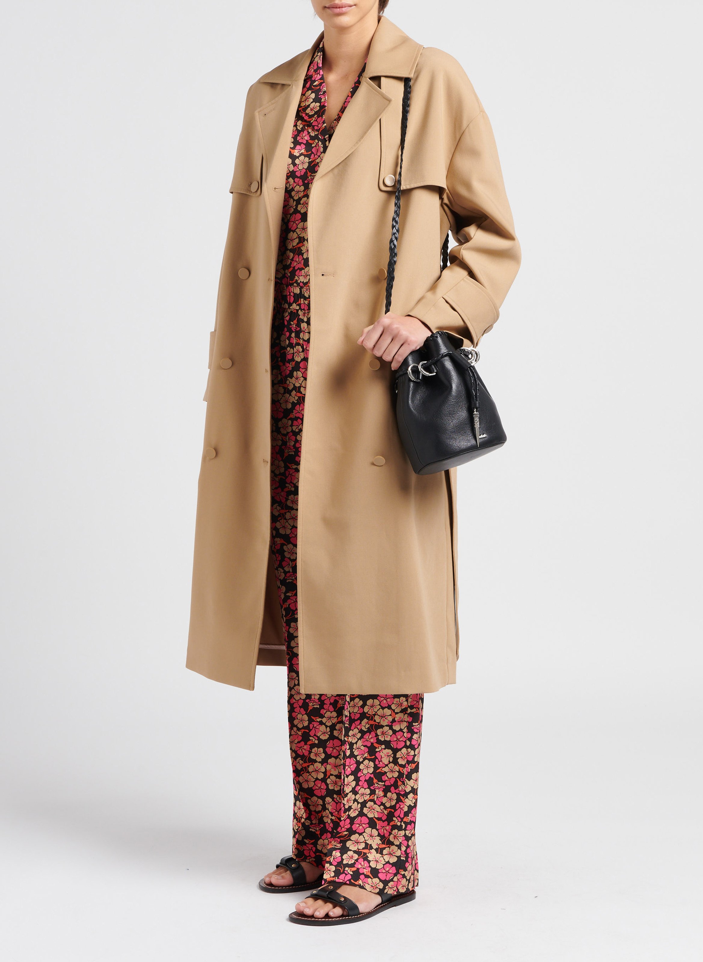 Weite Hose mit Blumenprint SECOND FEMALE Rosa