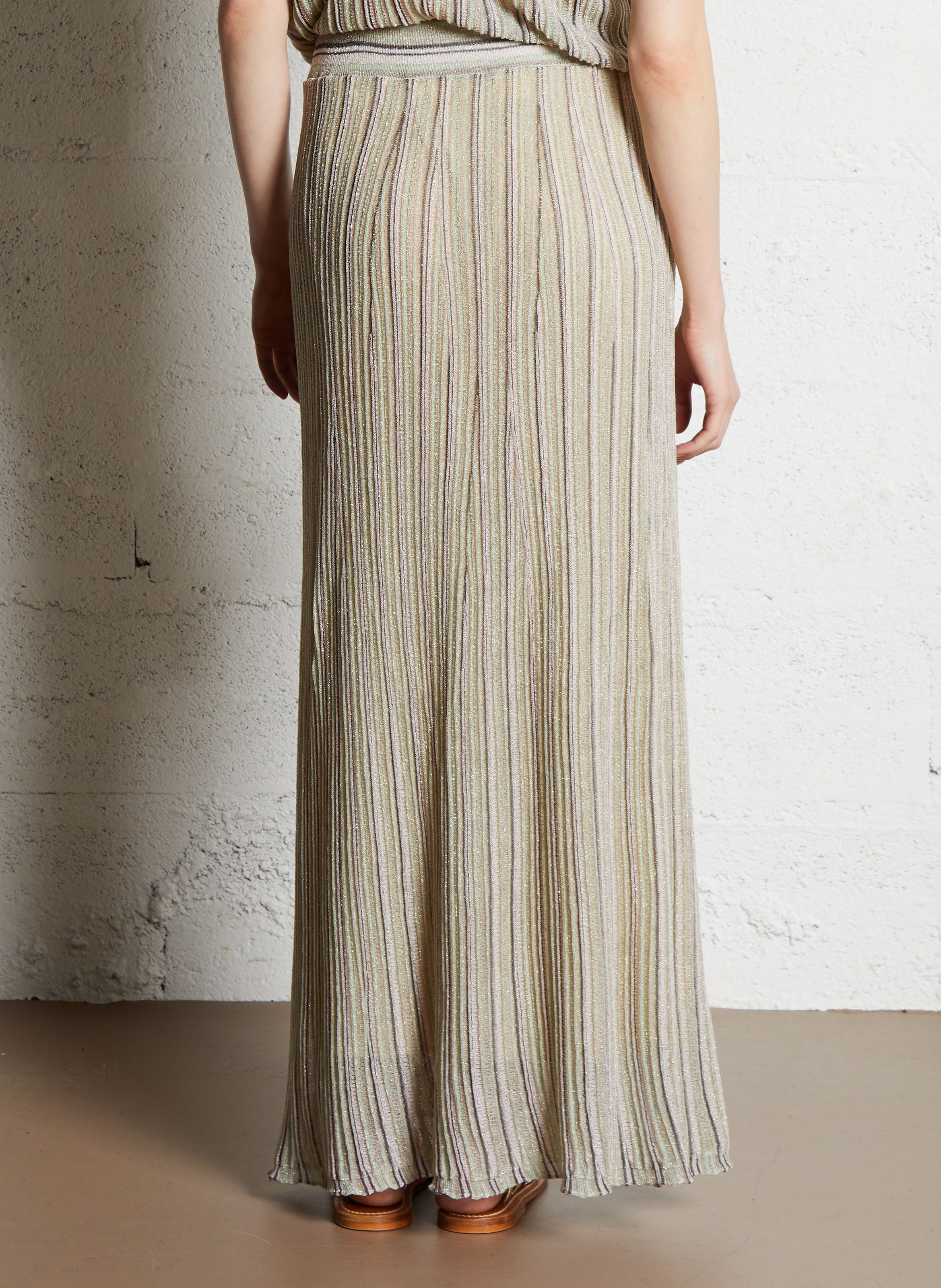 Long skirt with sequin trim MOMONI Beige