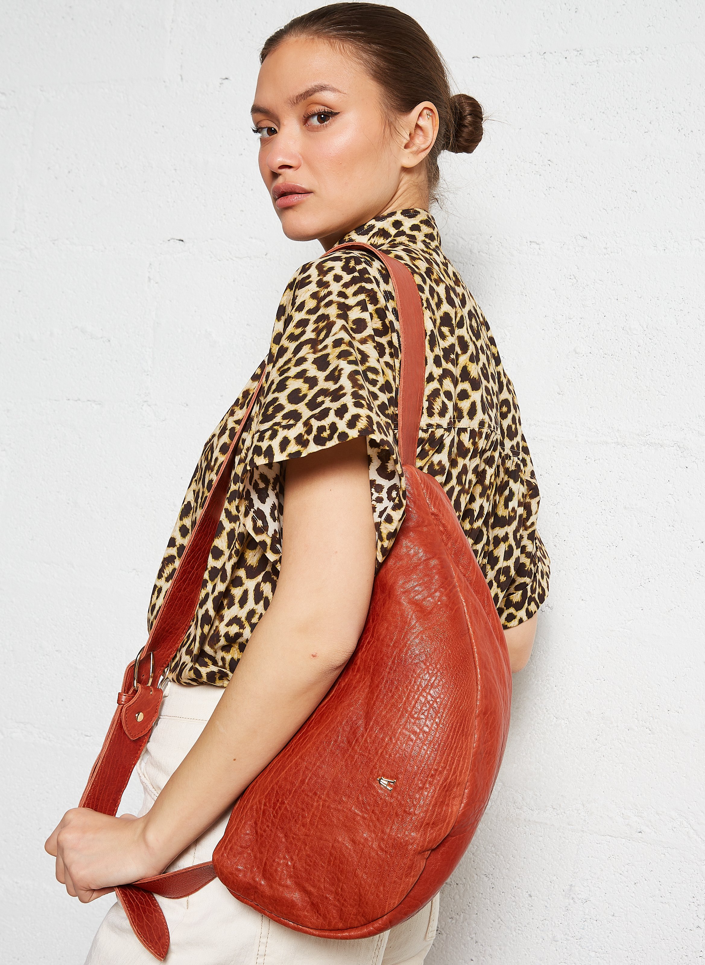 Sac bandoulière en cuir  CRAIE STUDIO Marron