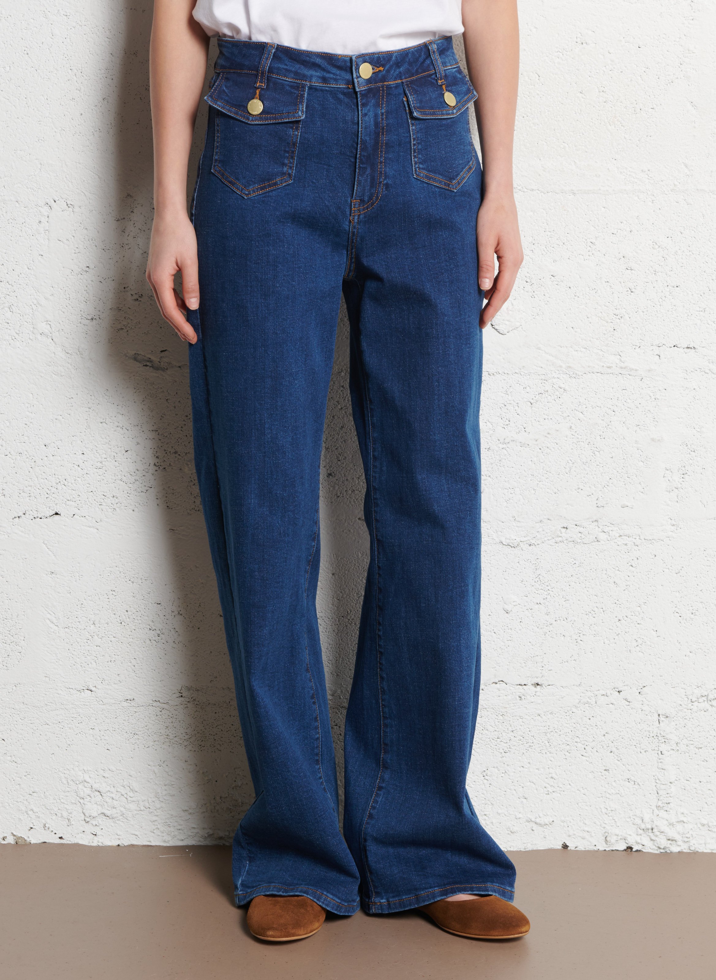 Jean flare en coton mélangé LA PETITE ETOILE Jean brut