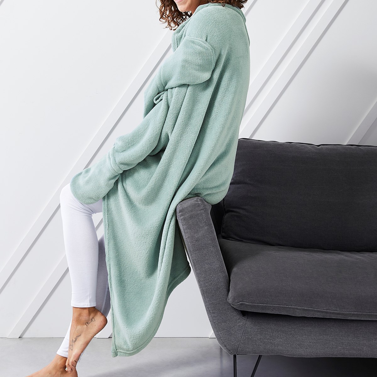 Plain hooded throw TODAY LINGE DE MAISON Green