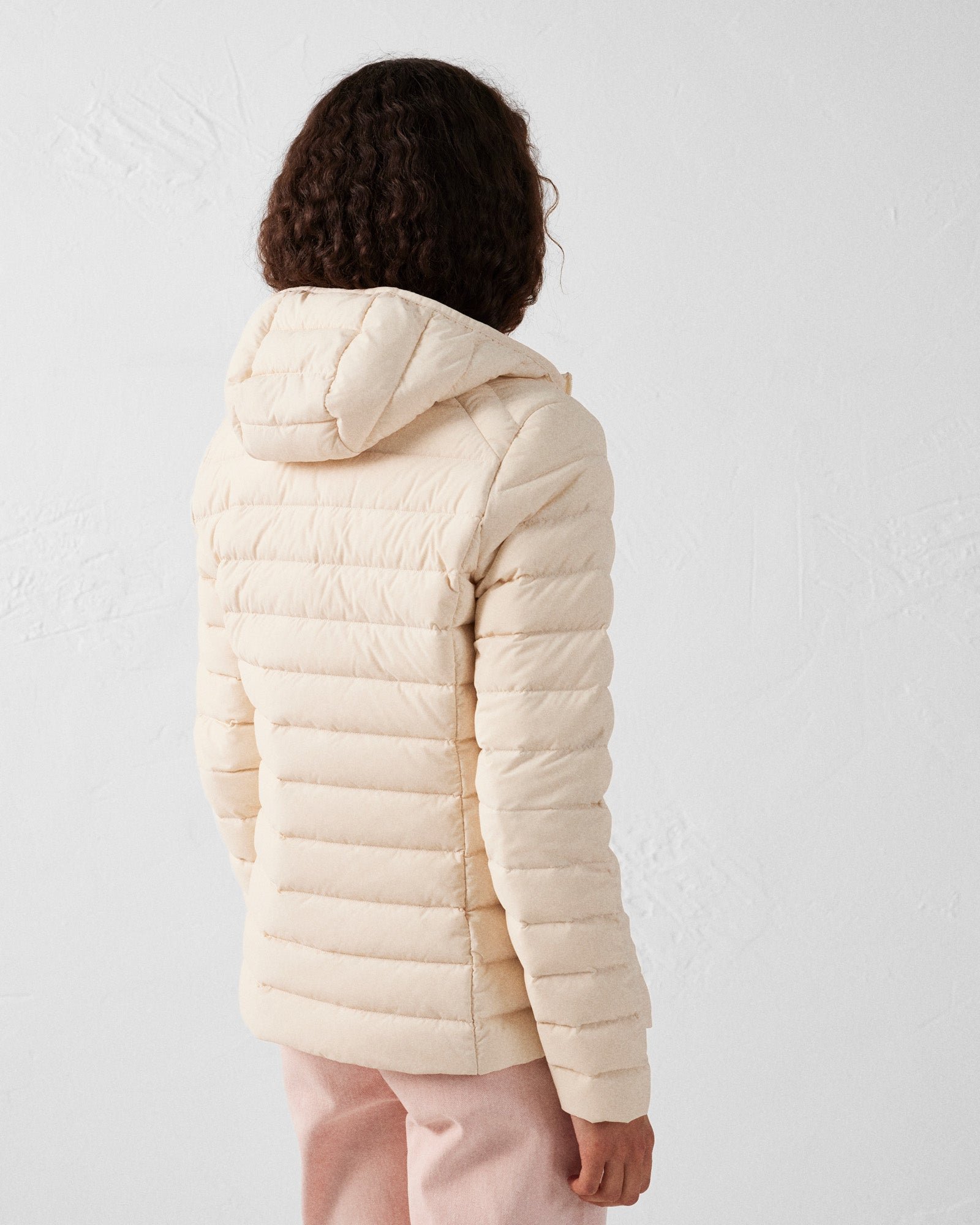 Lightweight stretch hooded puffer jacket Salma JOTT White