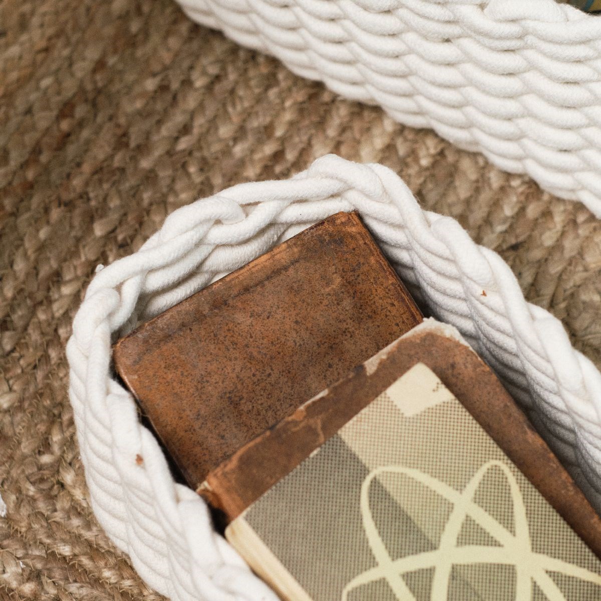 Set of 3 cotton rope baskets FACTORY White