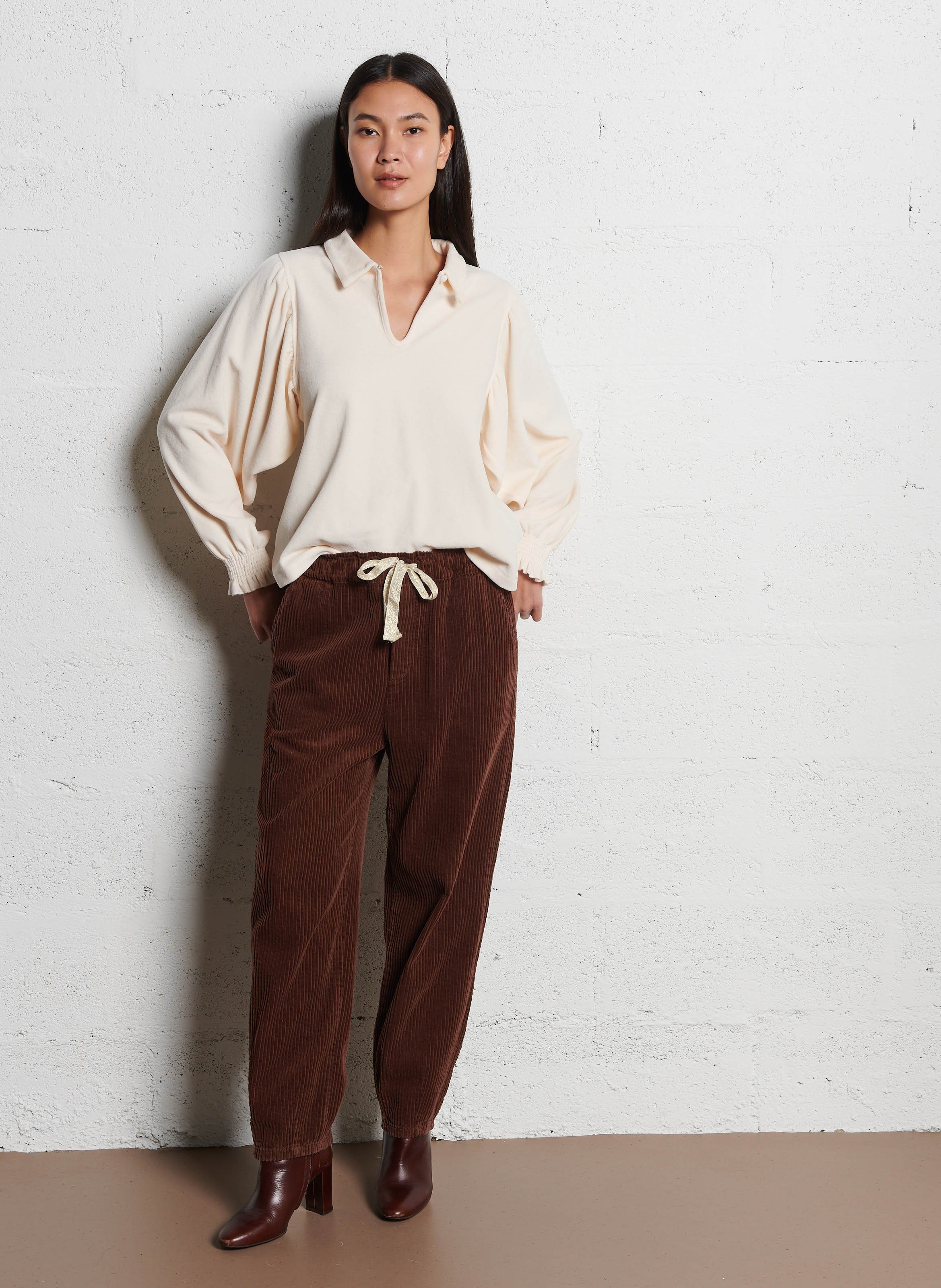 Klassischer Rundhals-Sweatshirt aus Bio-Baumwolle EMILE ET IDA Beige