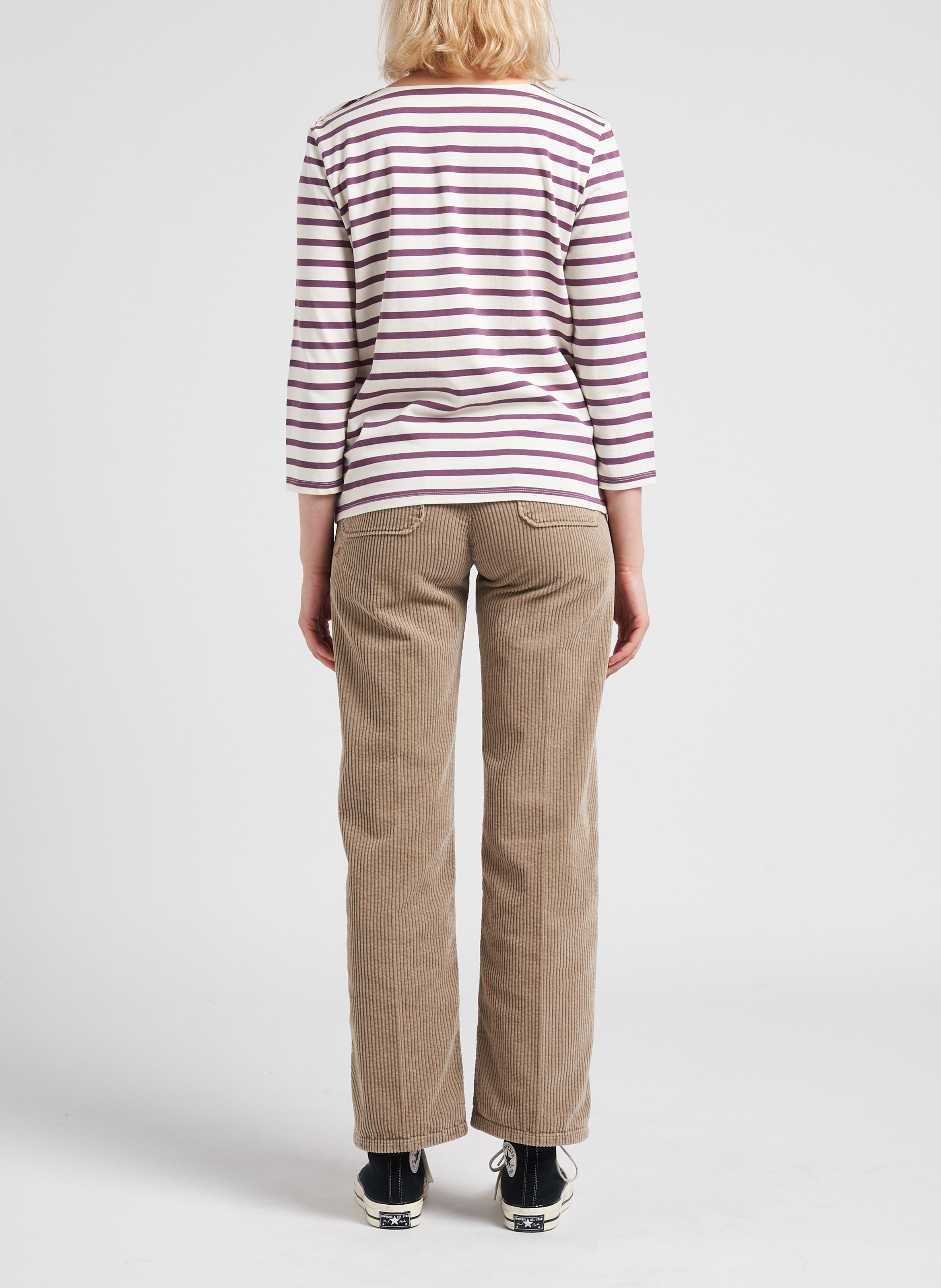 Ribbroek met wijd uitlopende pijpen ACQUAVERDE Beige