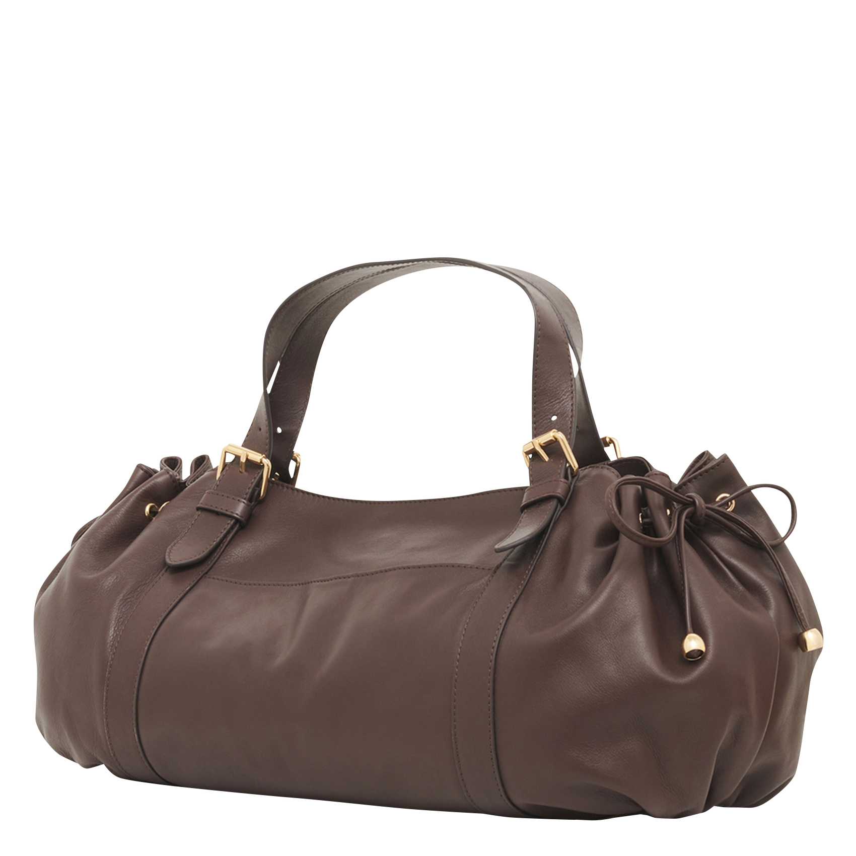 Langer Handtasche mit gerafftem glattem Leder GERARD DAREL Braun
