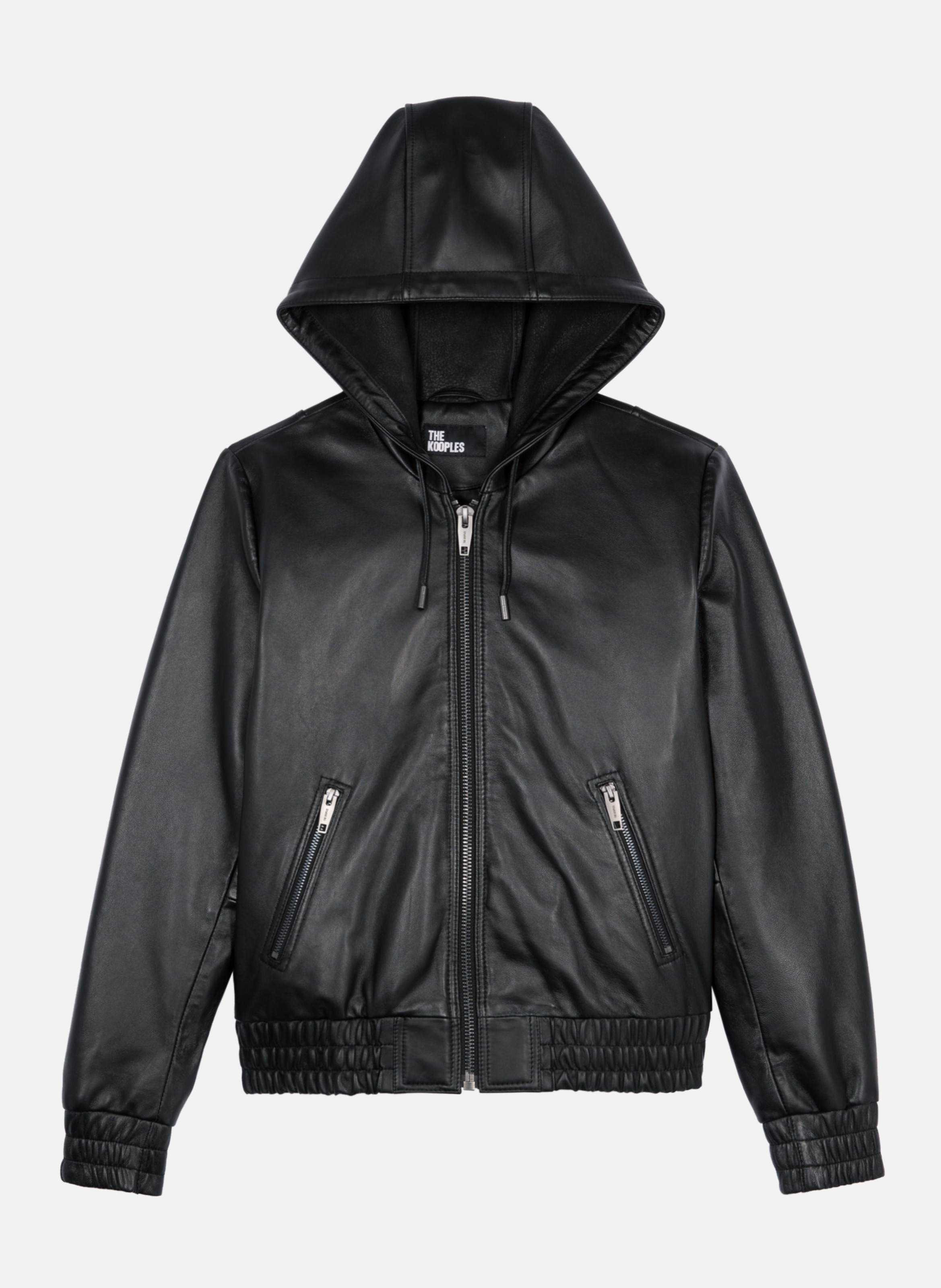 Leather jacket with hood THE KOOPLES Black