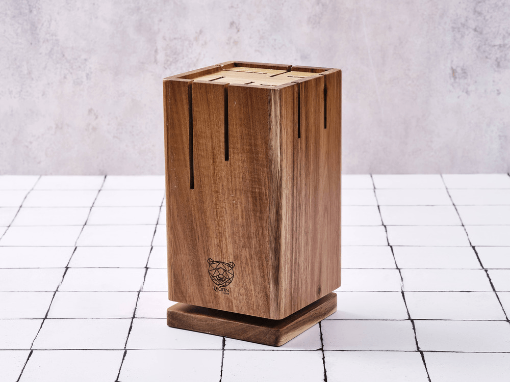 Rotating knife block Skagen BJORN Brown