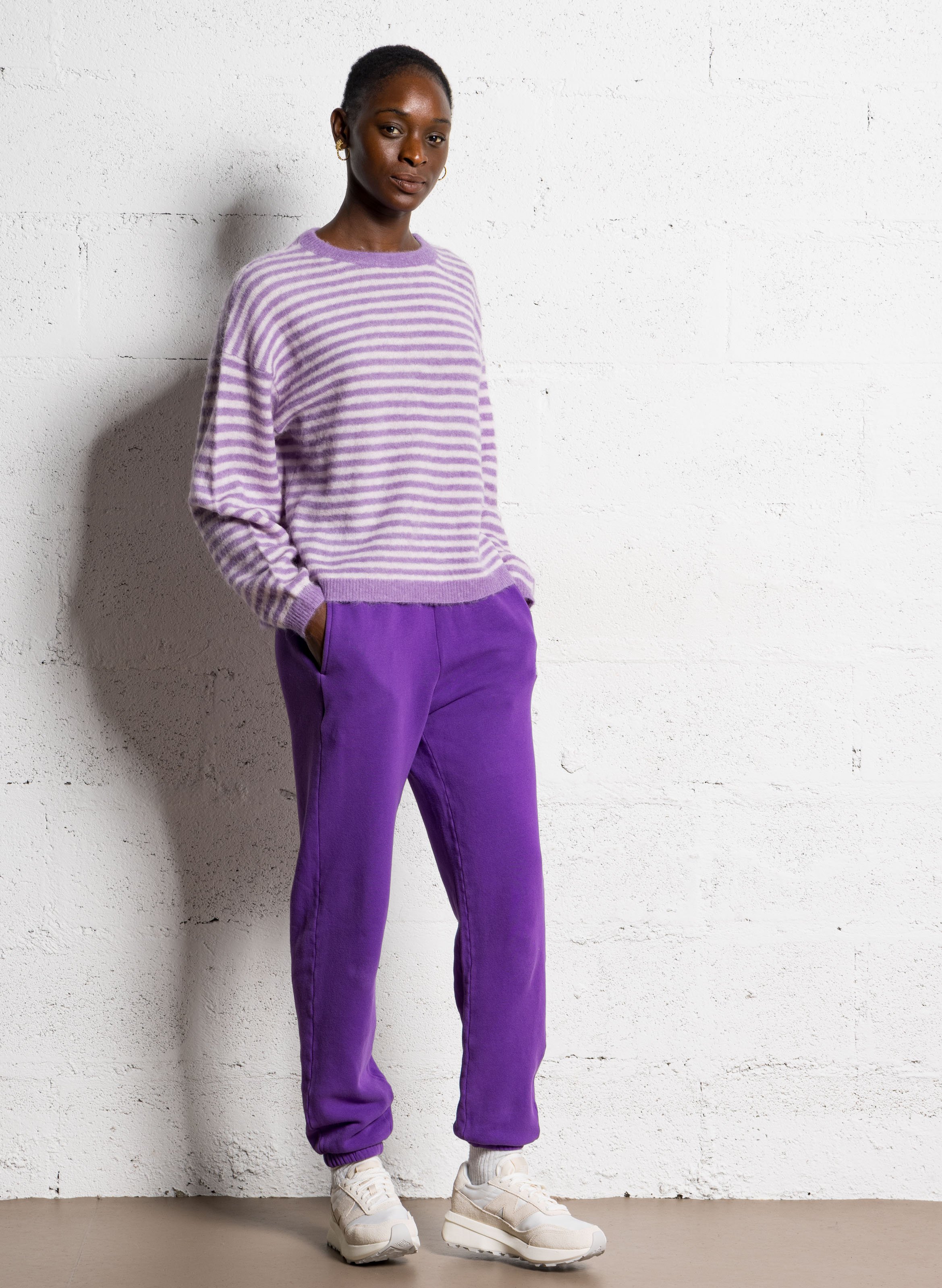 Jogging taille haute en coton mélangé AMERICAN VINTAGE Violet