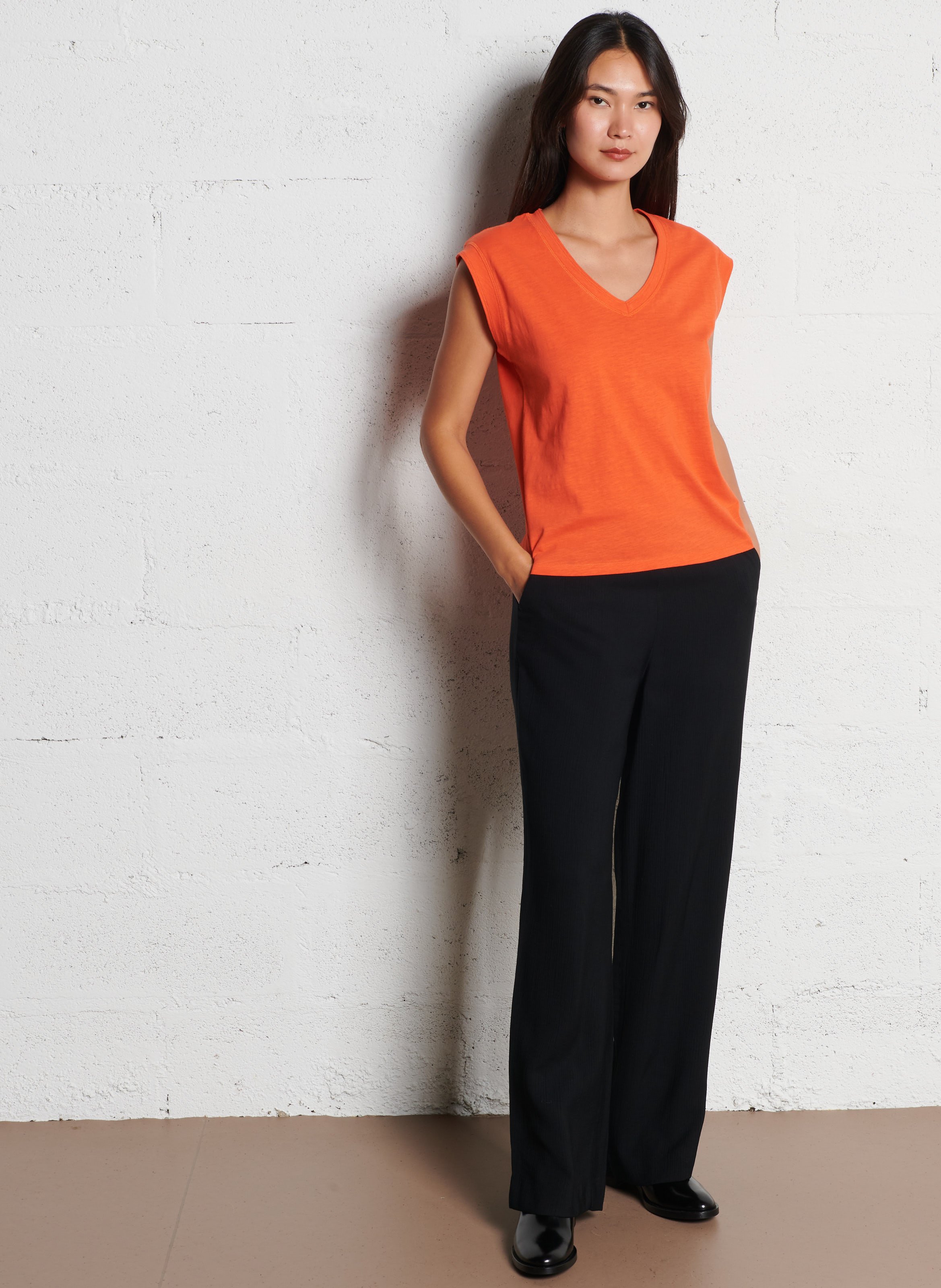 Débardeur chiné en coton MAISON 123 Orange