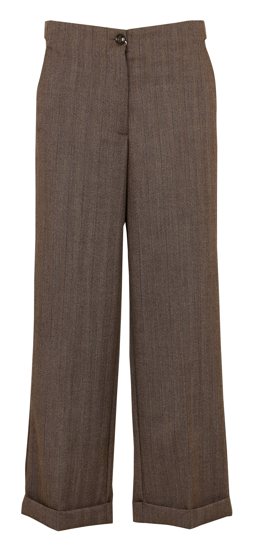 Pantalon droit jacquard imprimé en laine MOMONI Marron