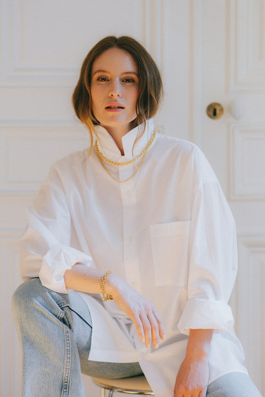 Maxi gold-plated bracelet MONSIEUR SIMONE Golden