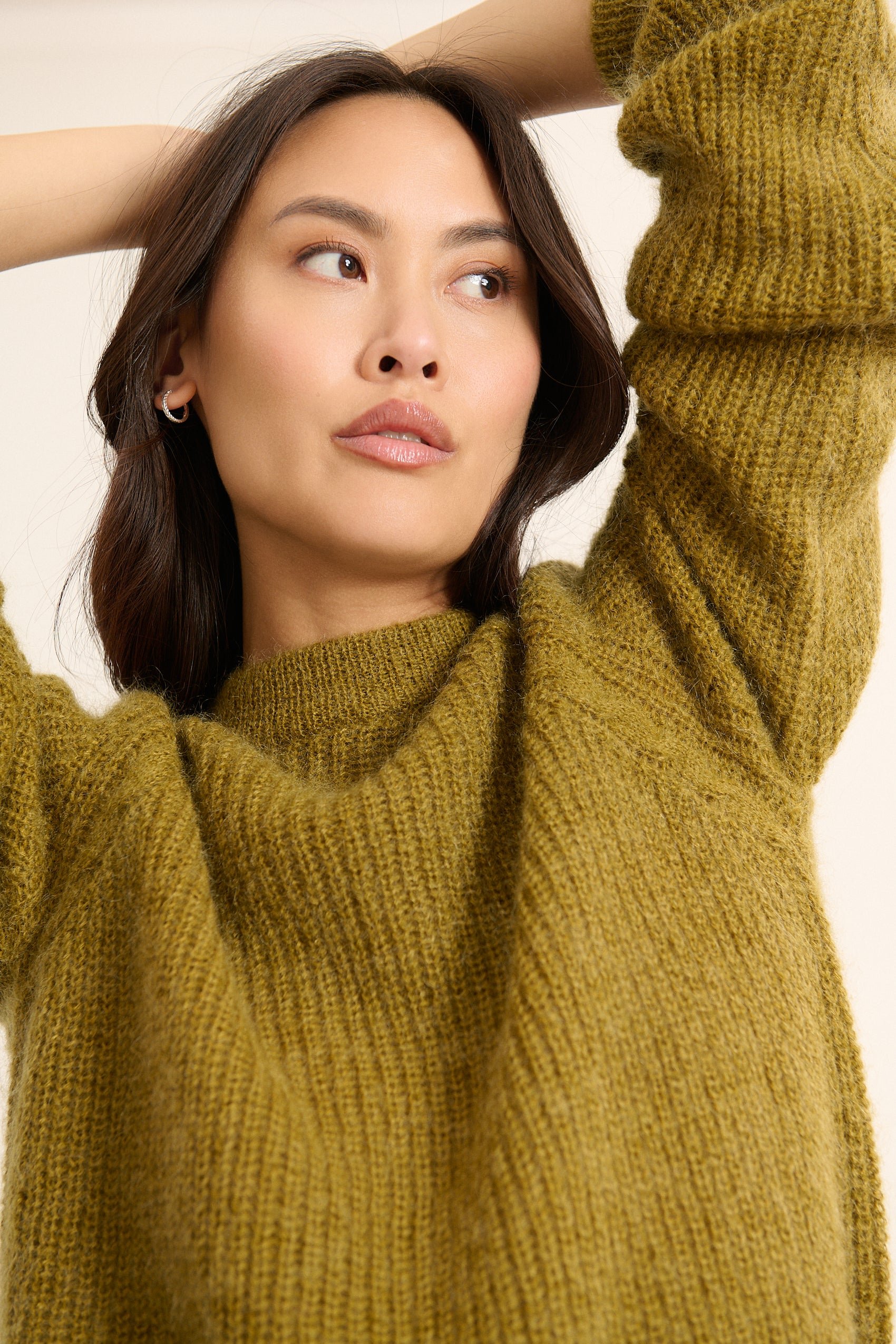 Round neck long sleeve sweater GARANCE PARIS Green