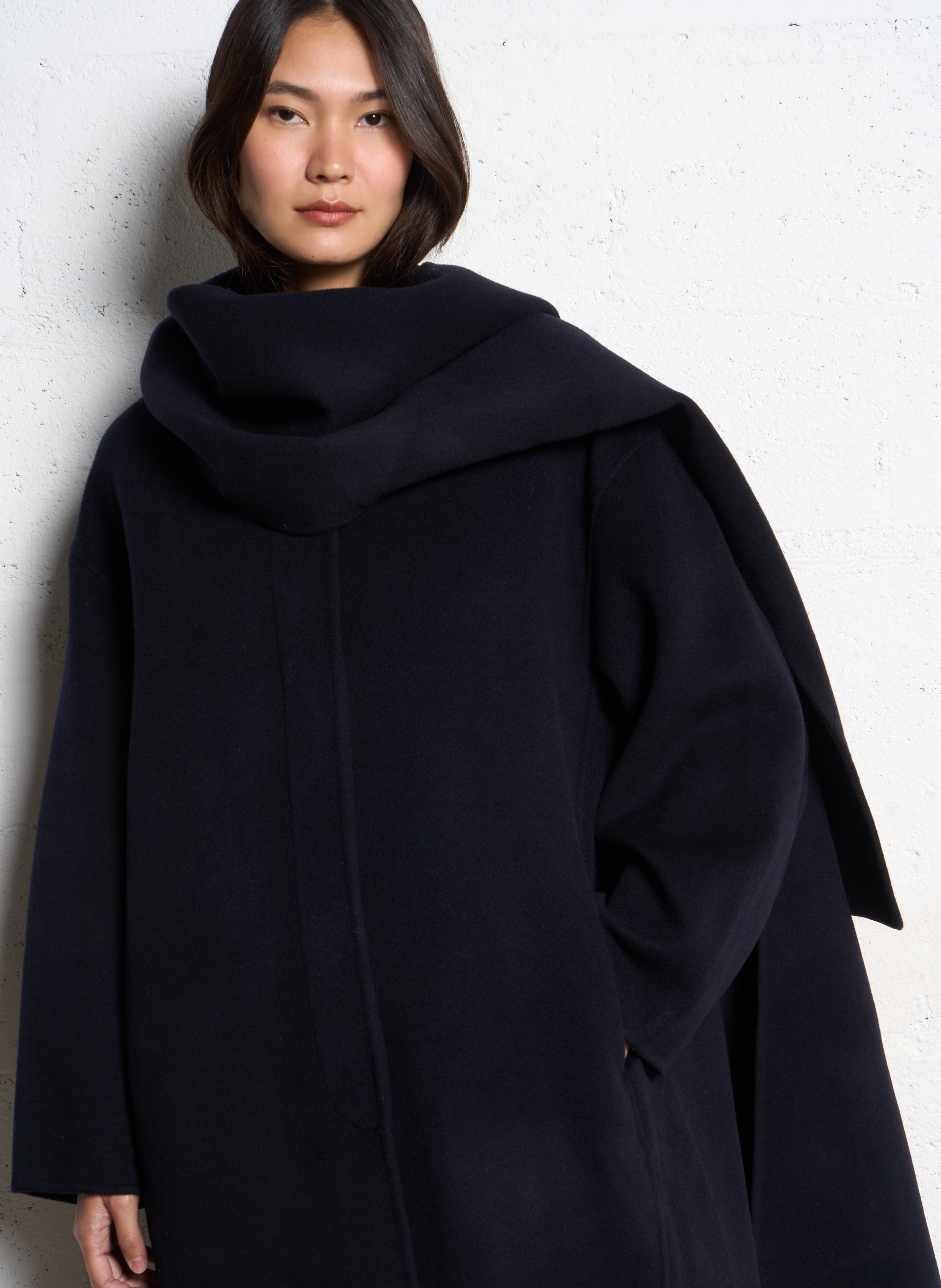 Manteau oversize en laine mélangée SOEUR Bleu