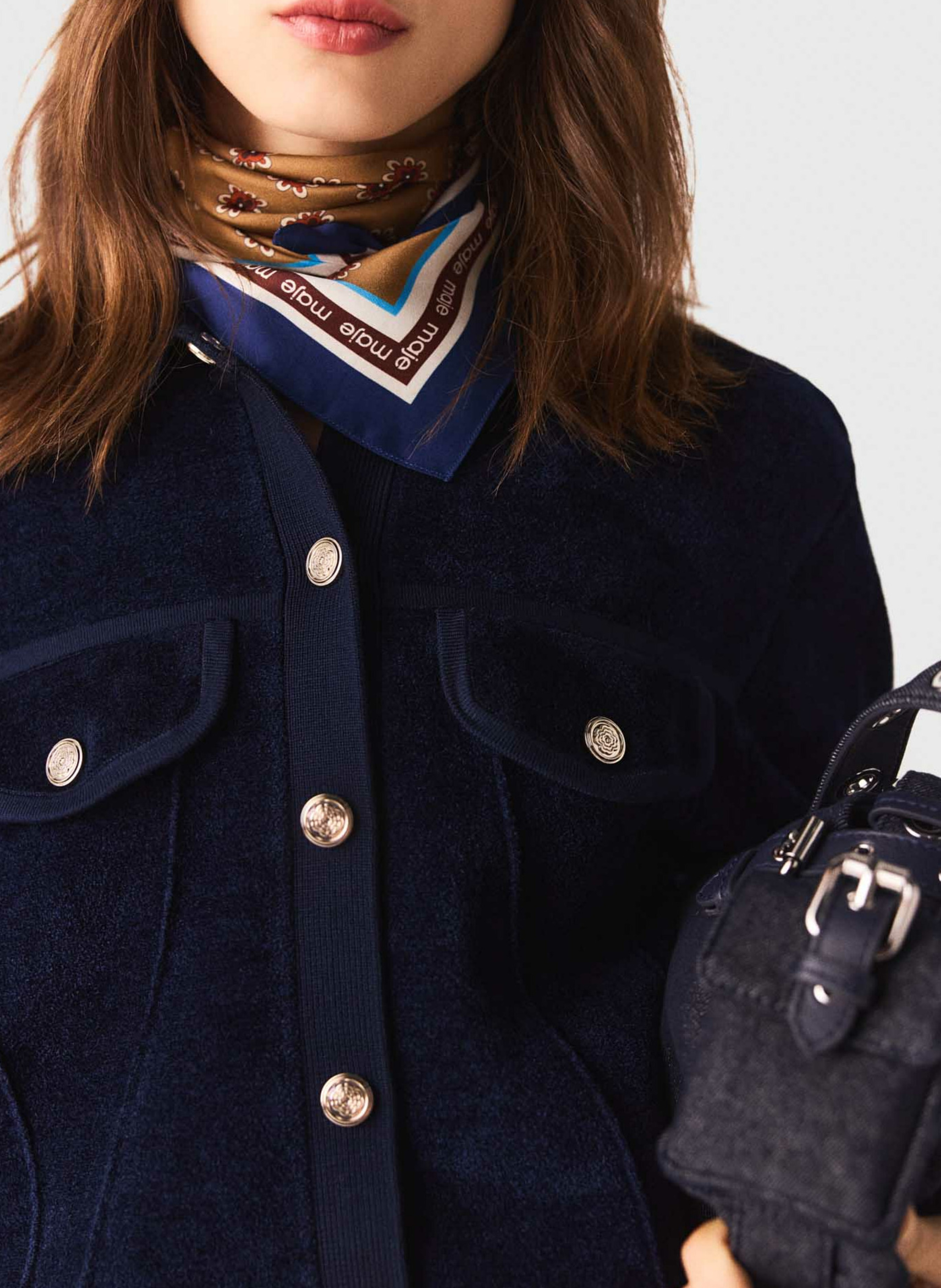 Classic straight fit cardigan MAJE Blue