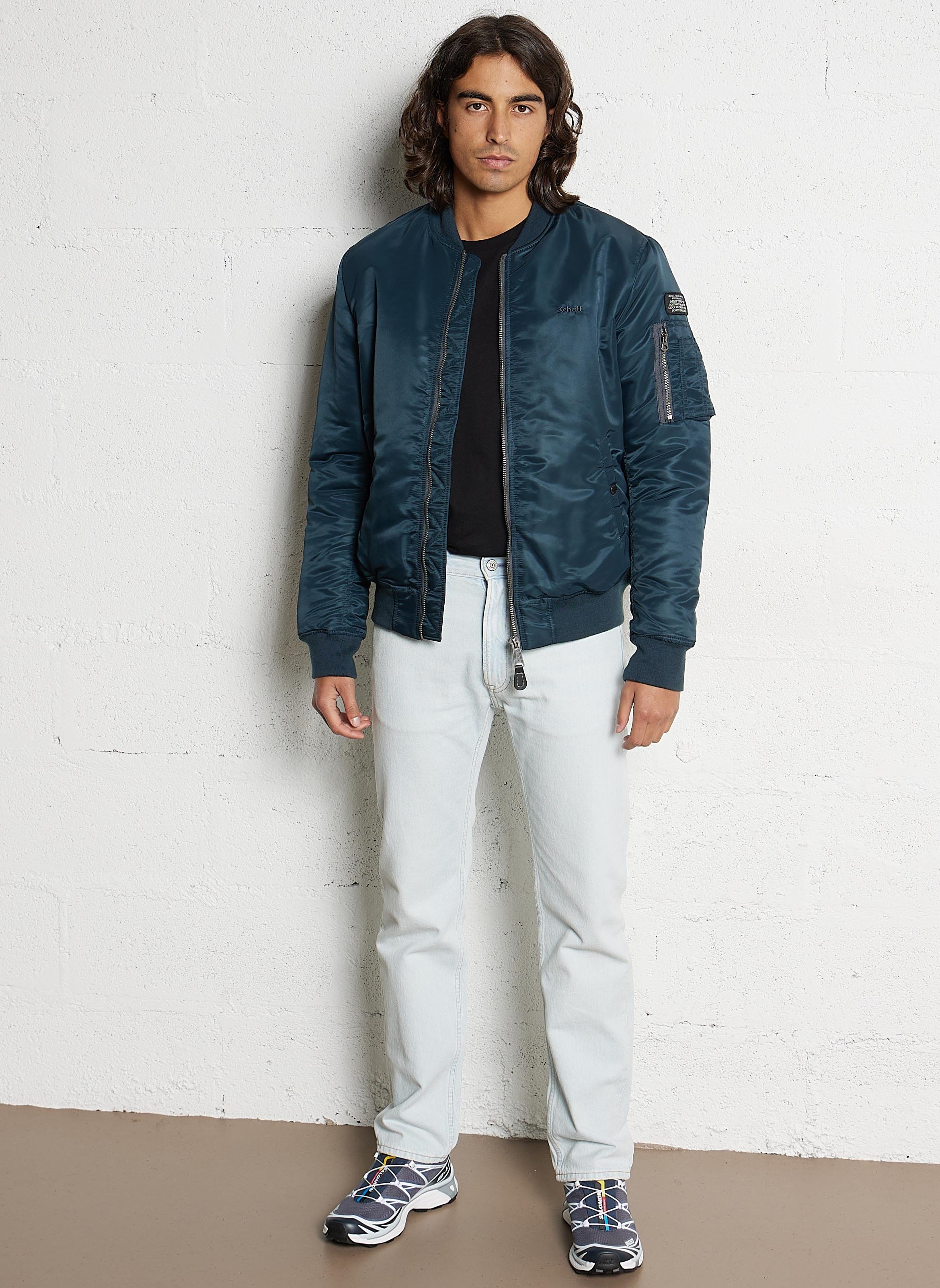 High-collar jacket Blue