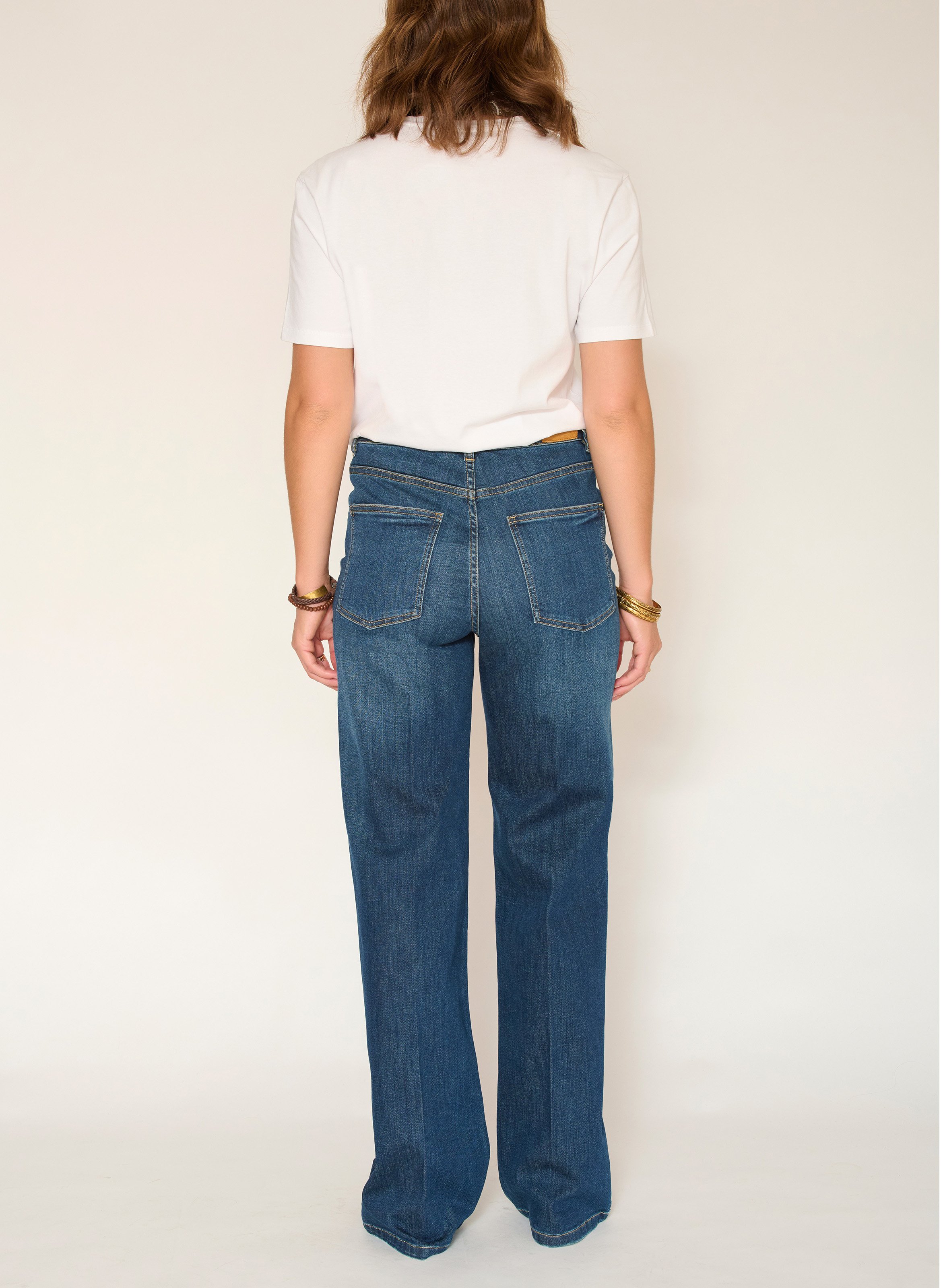 Jean large en coton mélangé MKT Bleu