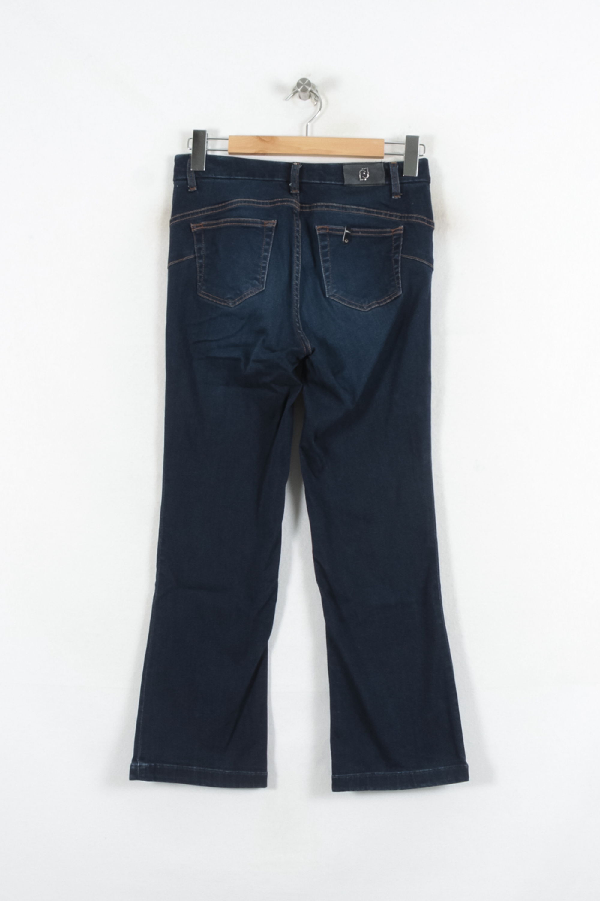Cropped slim jeans with studs LIU JO - SECONDE MAIN Blue