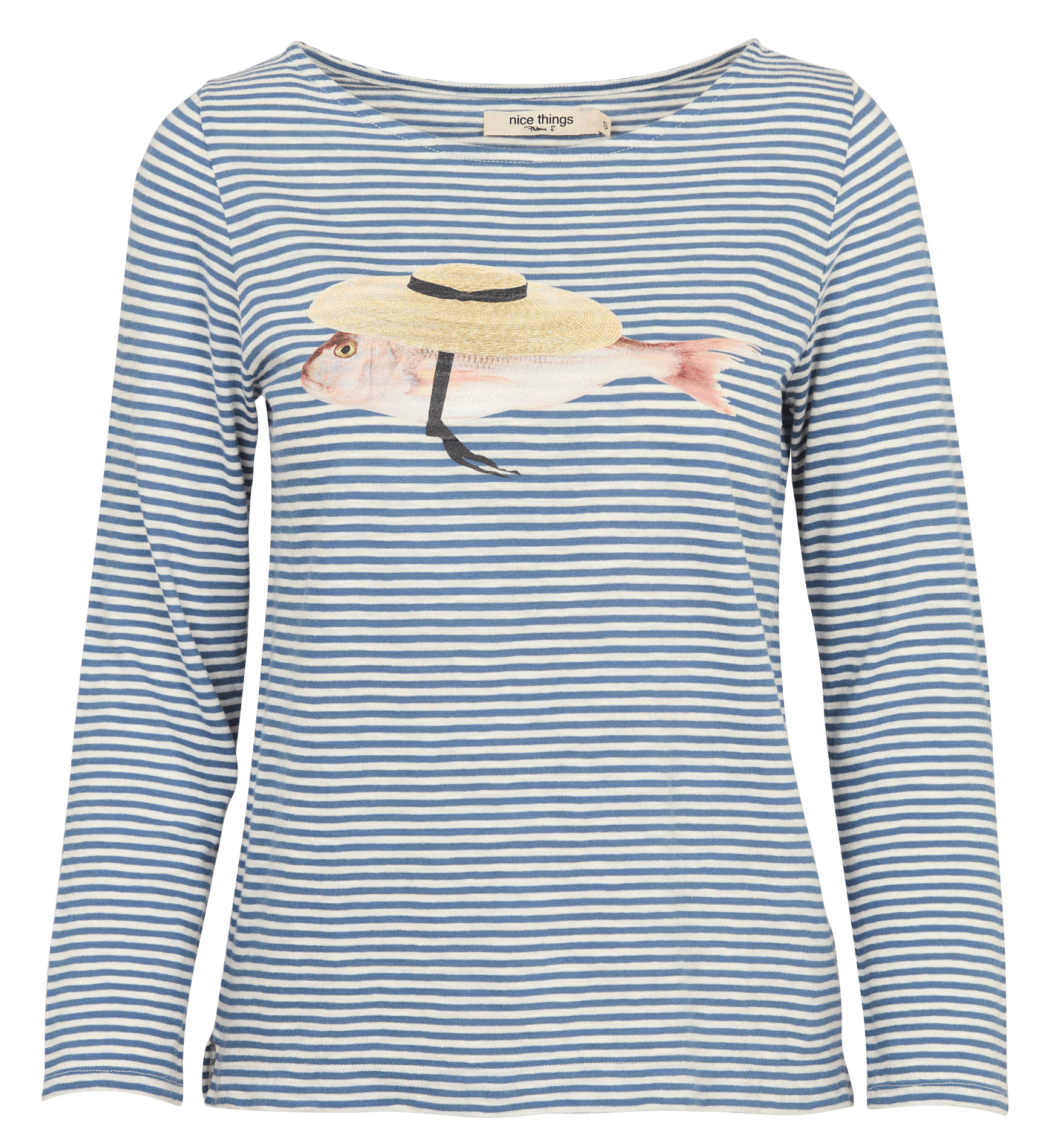 Tee-shirt manches longues rayé NICE THINGS Bleu