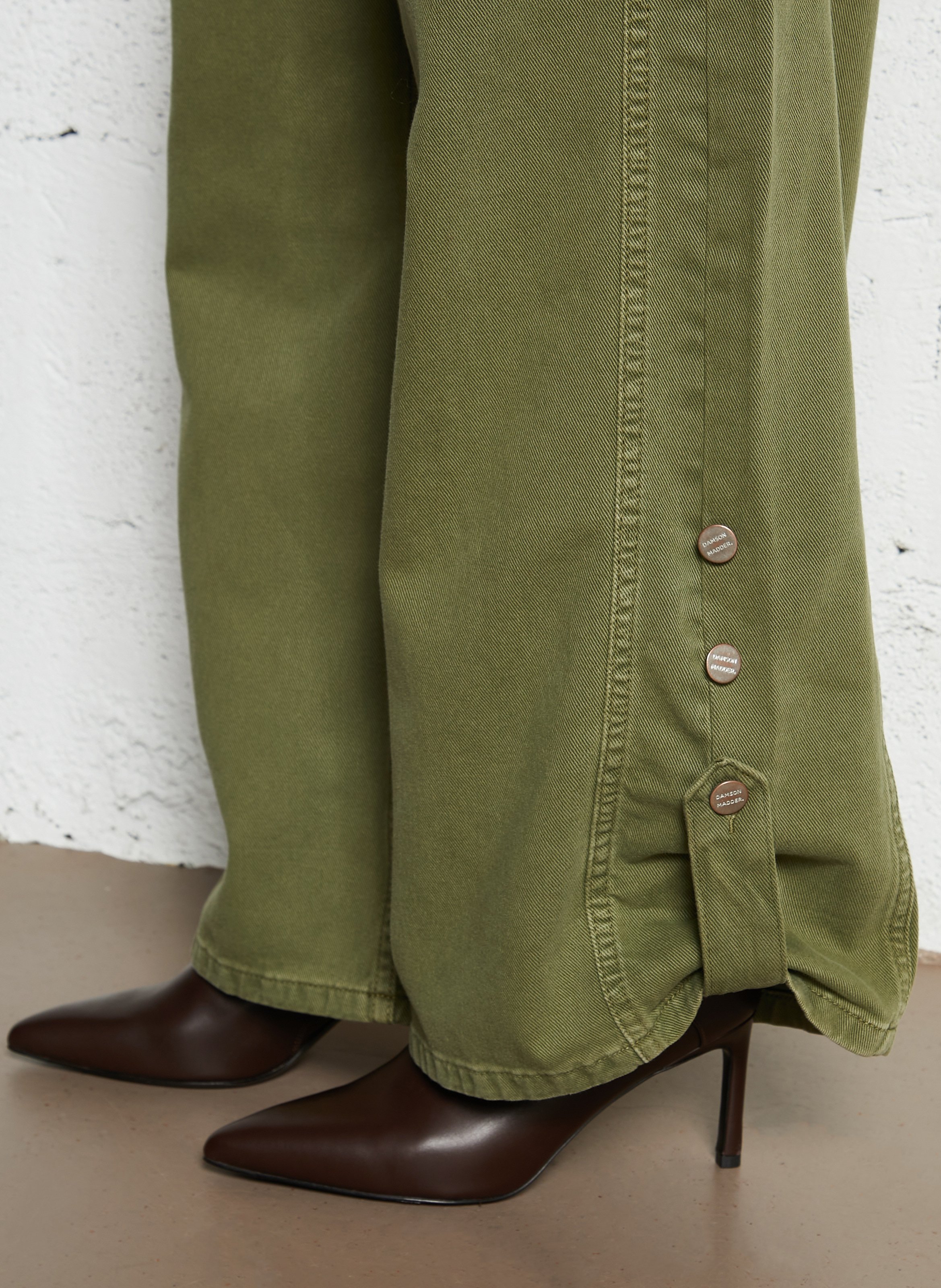 Wide-leg organic cotton pants DAMSON MADDER Khaki