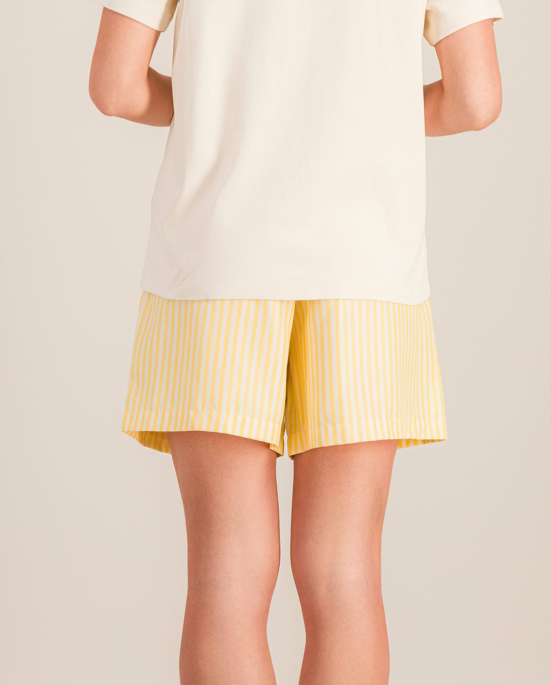 Women's tencel shorts, lemon stripes ANGARDE Yellow