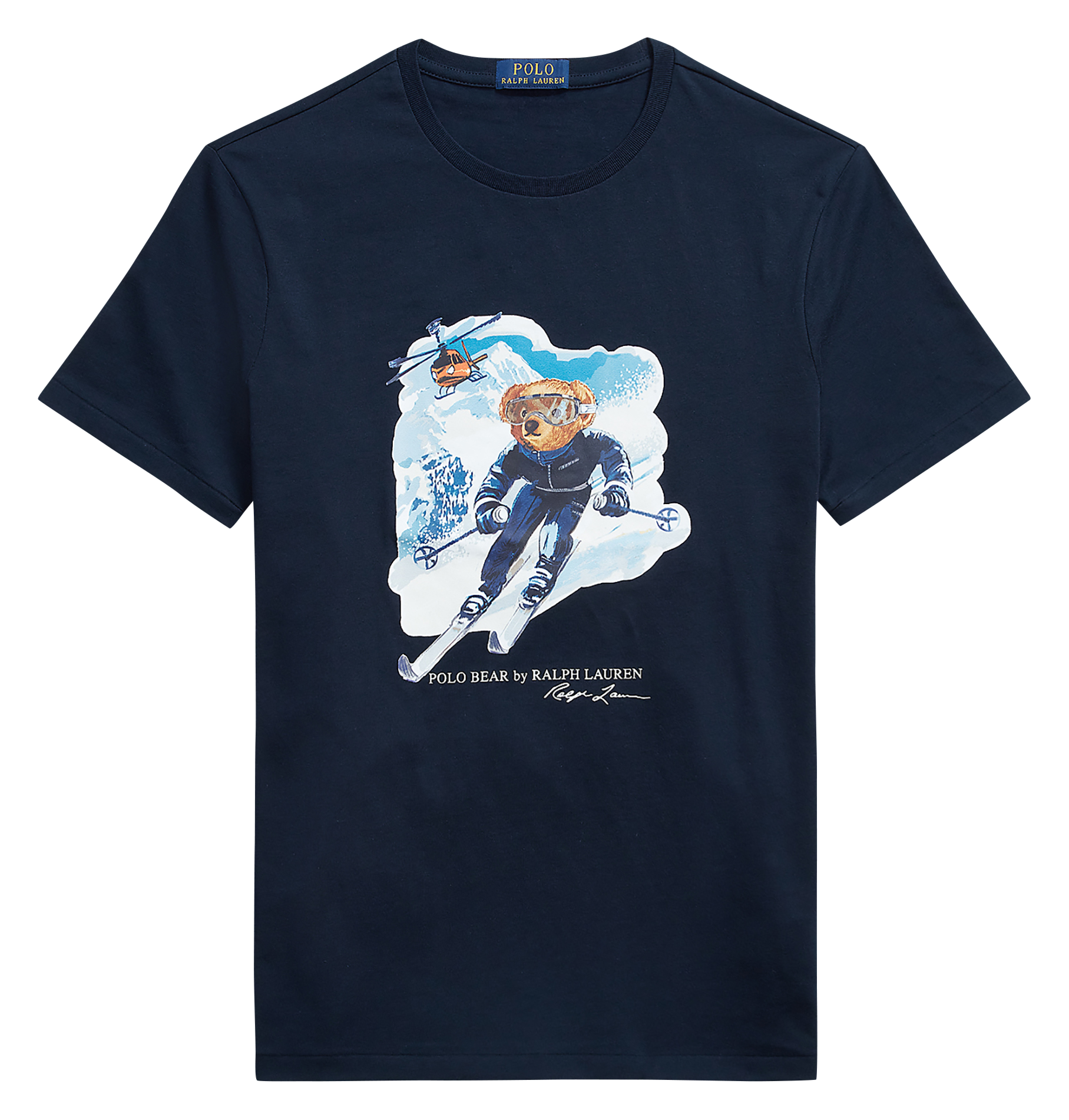 Tee-shirt droit col rond en coton POLO RALPH LAUREN Bleu