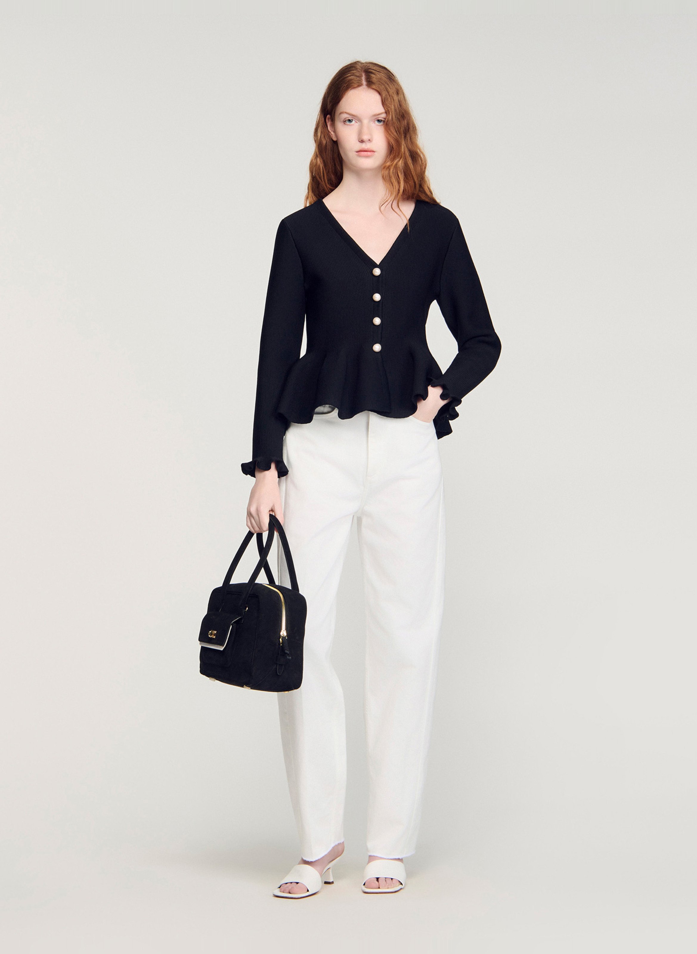 Cardigan col V  SANDRO Noir