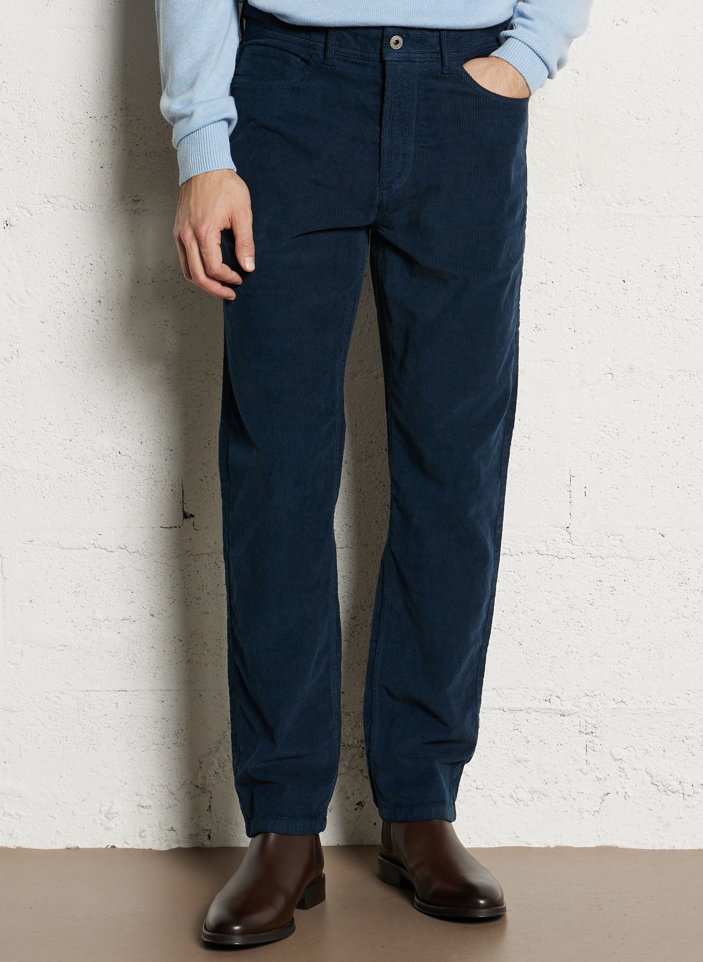 Corduroy carrot pants PEPE JEANS Blue